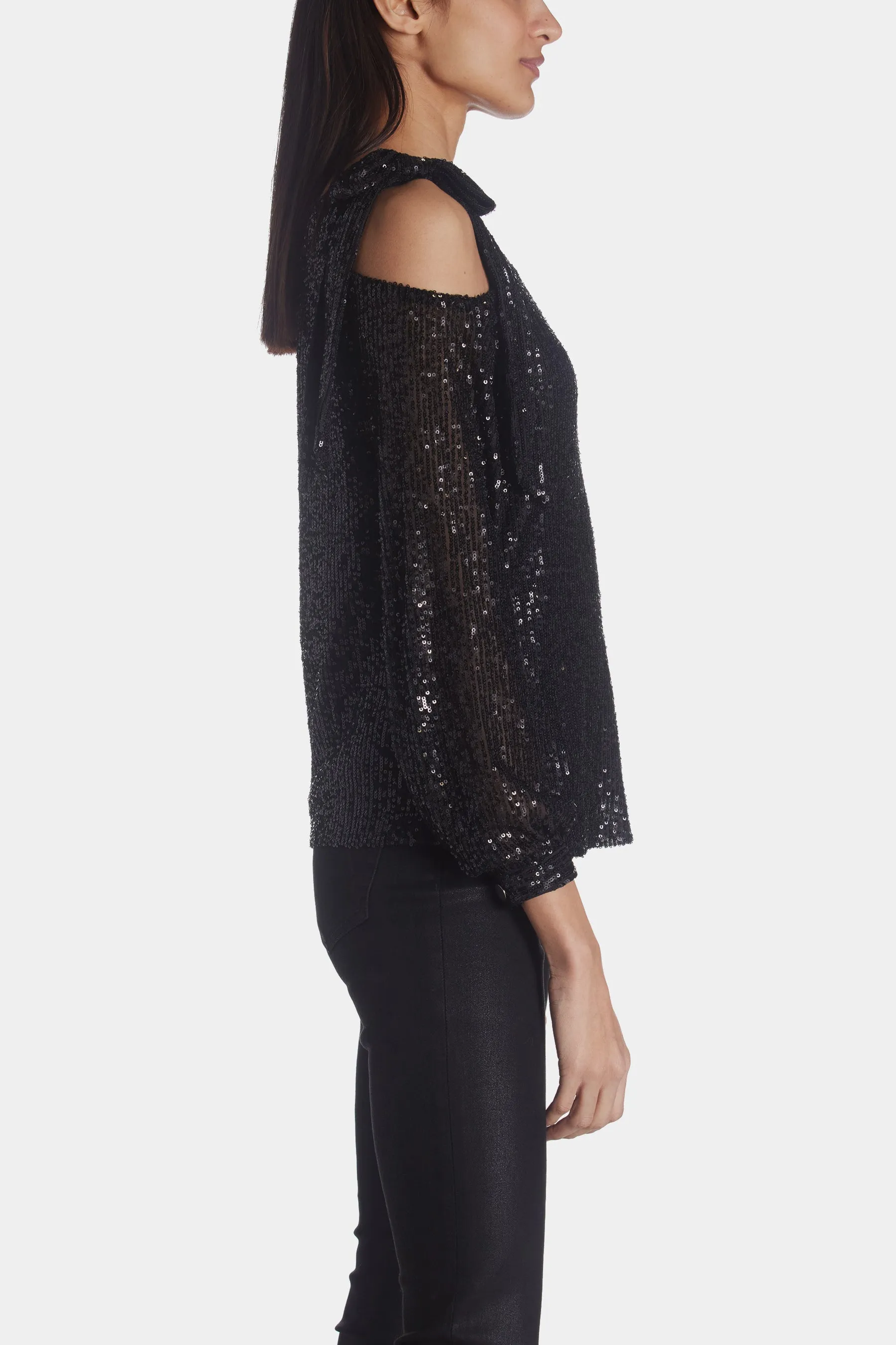 Sequin One Shoulder Top sold by Lord & Taylor product image thumbnail 4