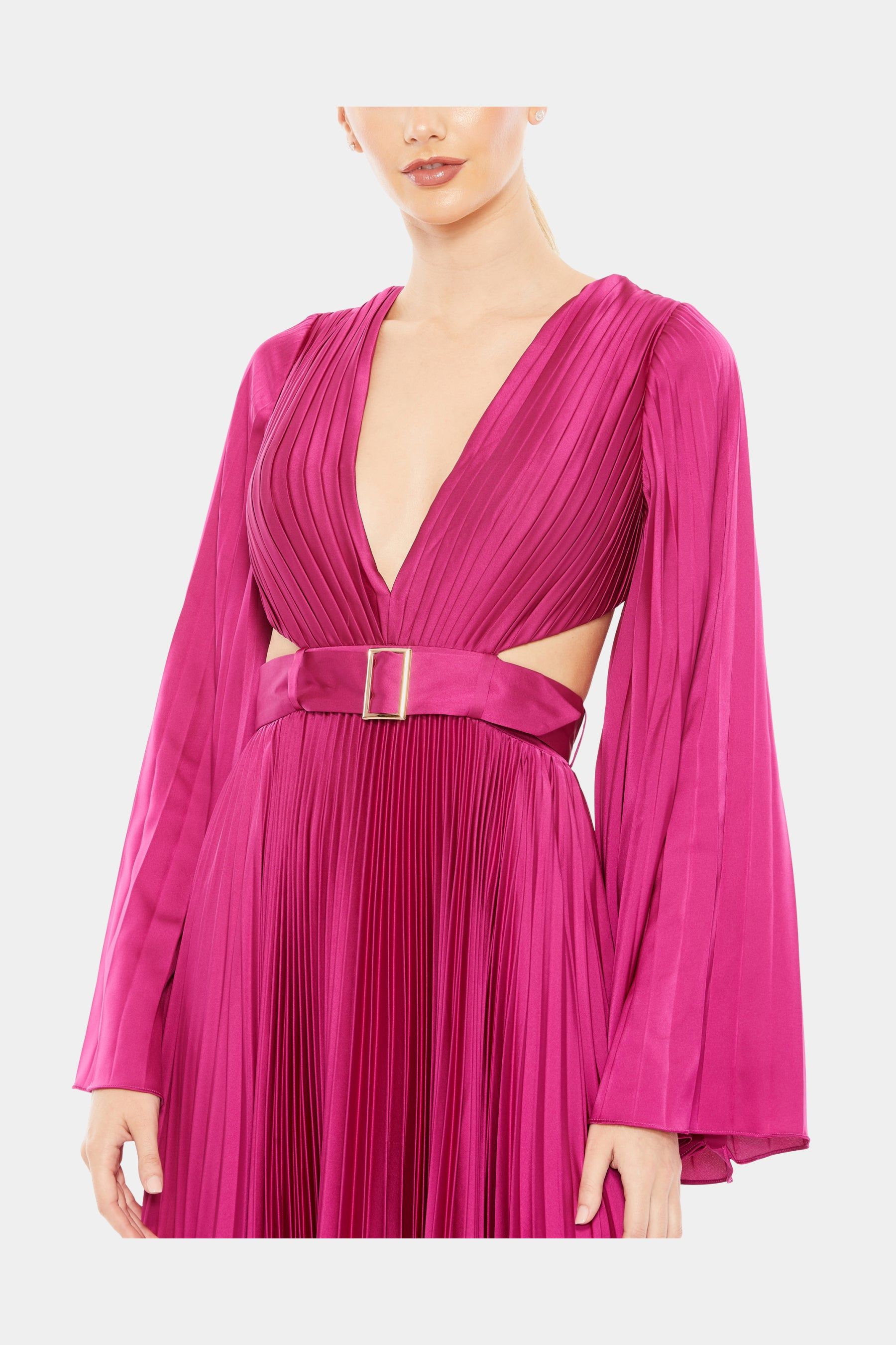 Long Sleeve Lace Up Back Charmeuse Gown sold by Lord & Taylor product image thumbnail 2