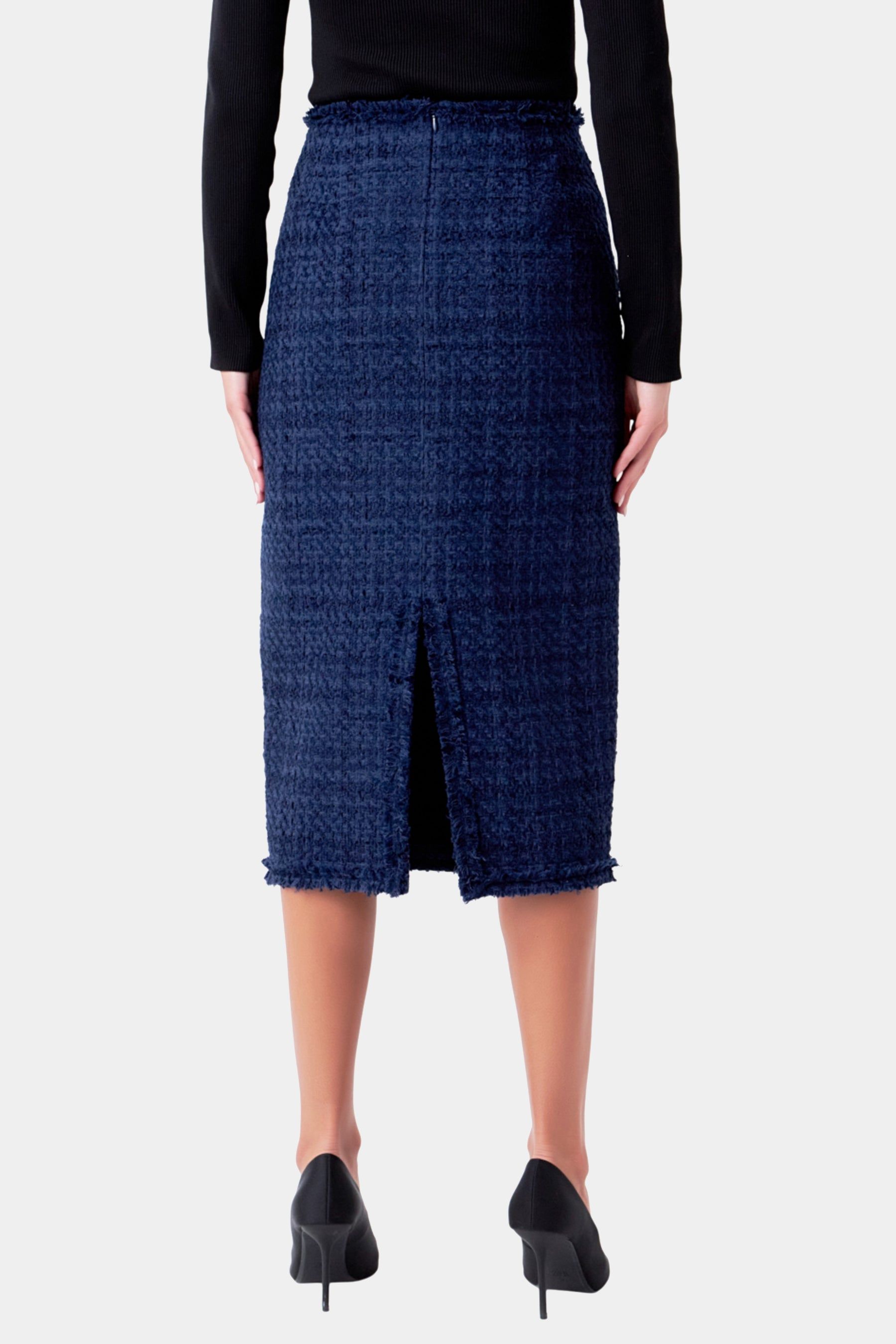Boucle Tweed Trimmed Midi Skirt sold by Lord & Taylor product image thumbnail 2