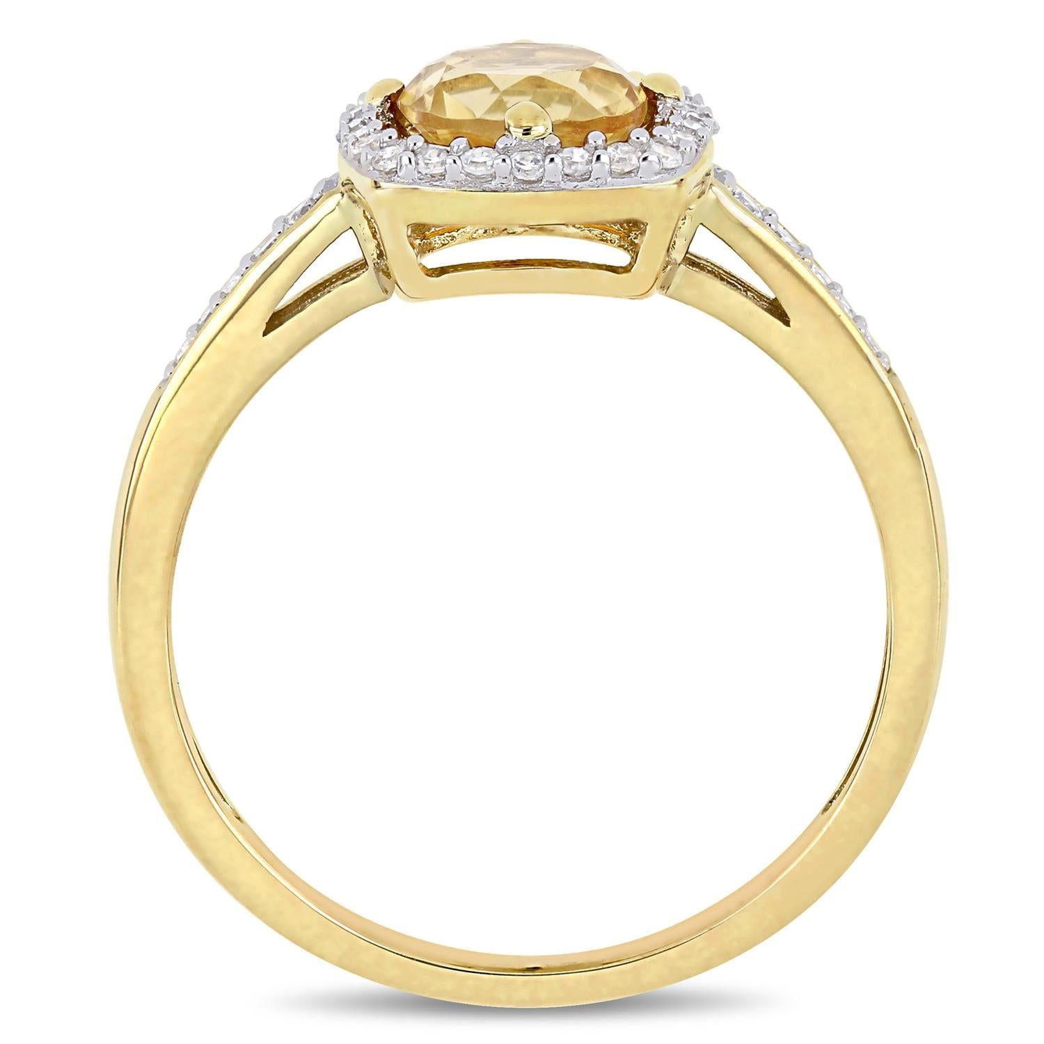 10k Yellow Gold Citrine and Diamond Ring sold by Lord & Taylor product image thumbnail 3