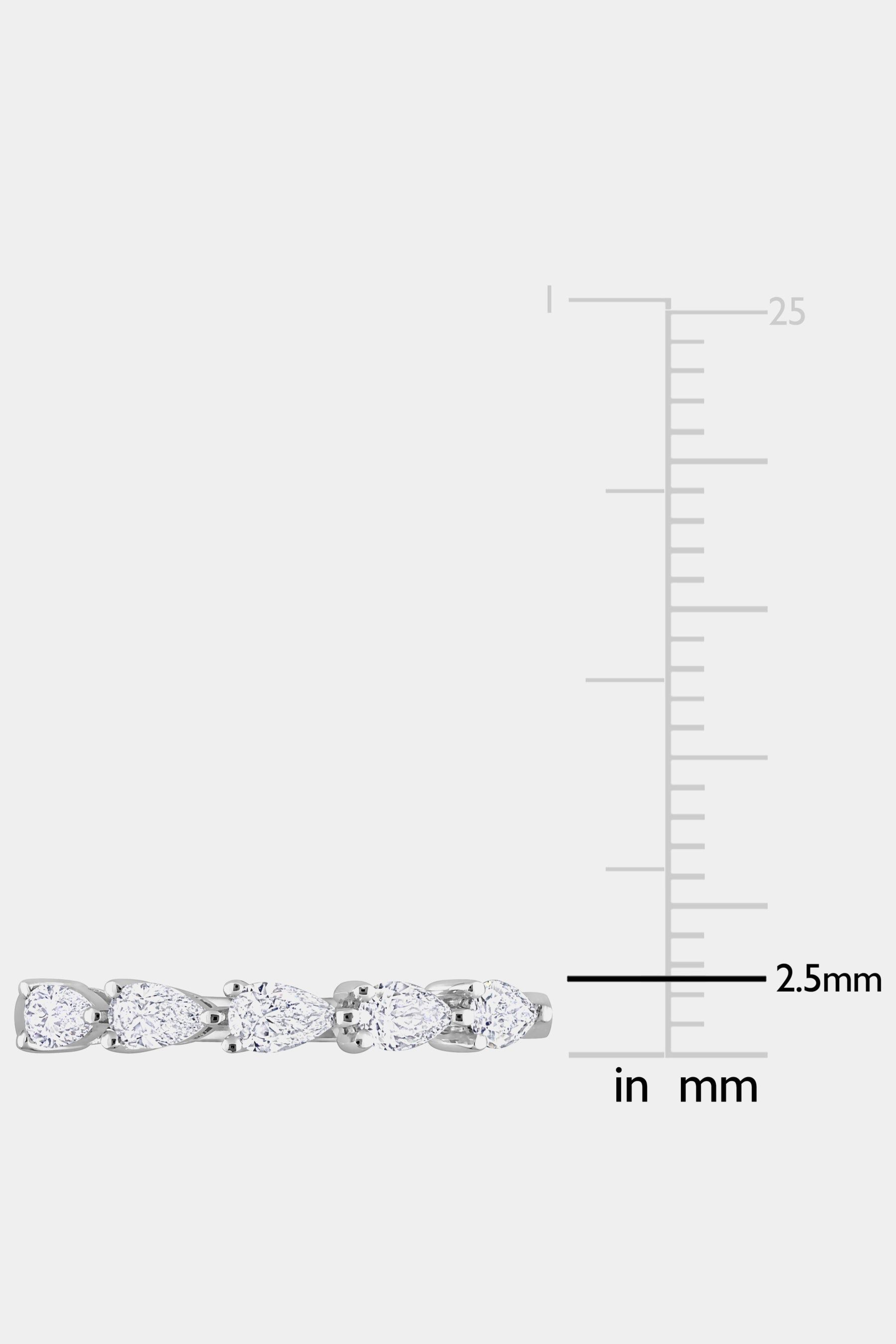 Diamond Pear Cut Semi-Eternity 14k White Gold Ring sold by Lord & Taylor product image thumbnail 3