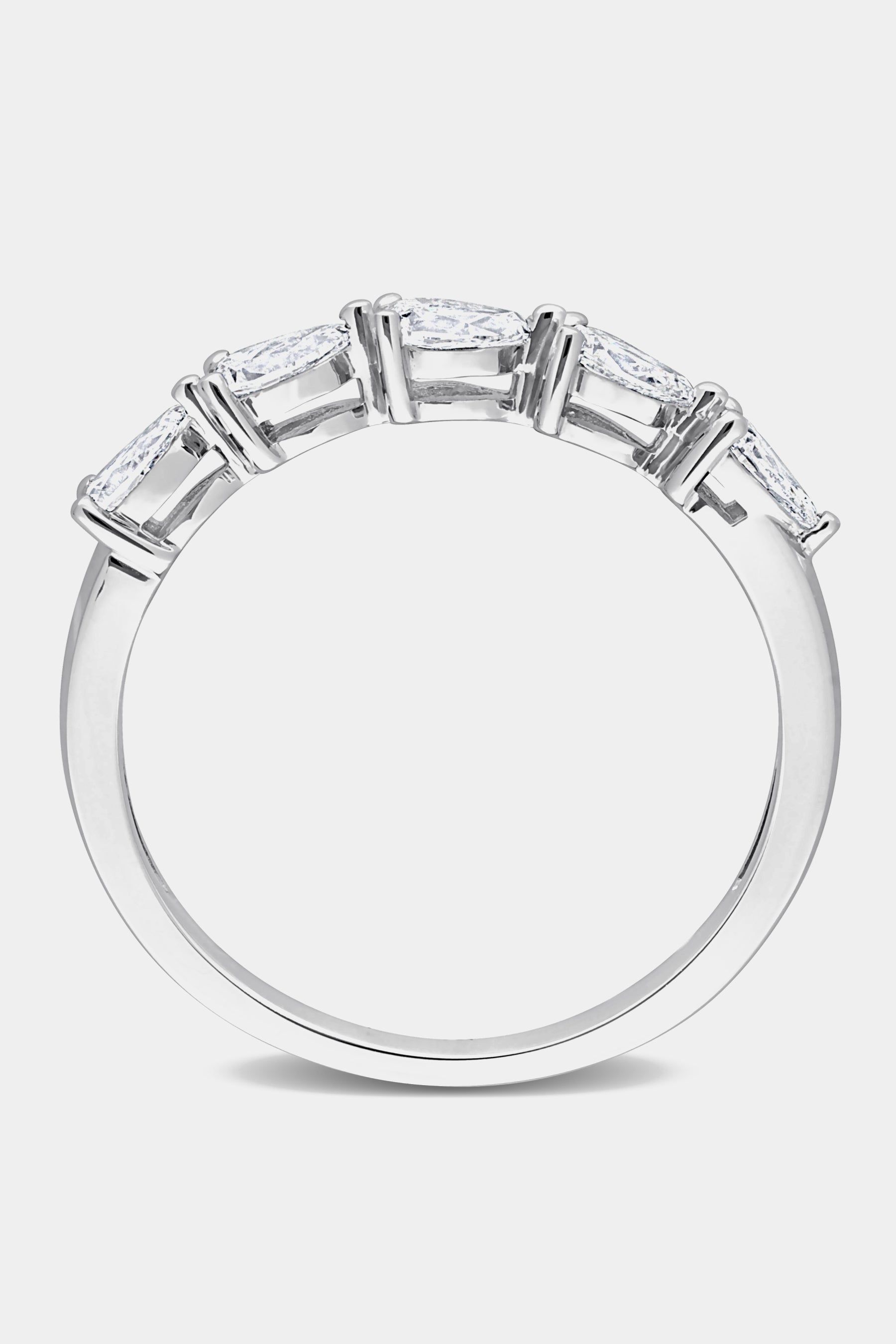 Diamond Pear Cut Semi-Eternity 14k White Gold Ring sold by Lord & Taylor product image thumbnail 4