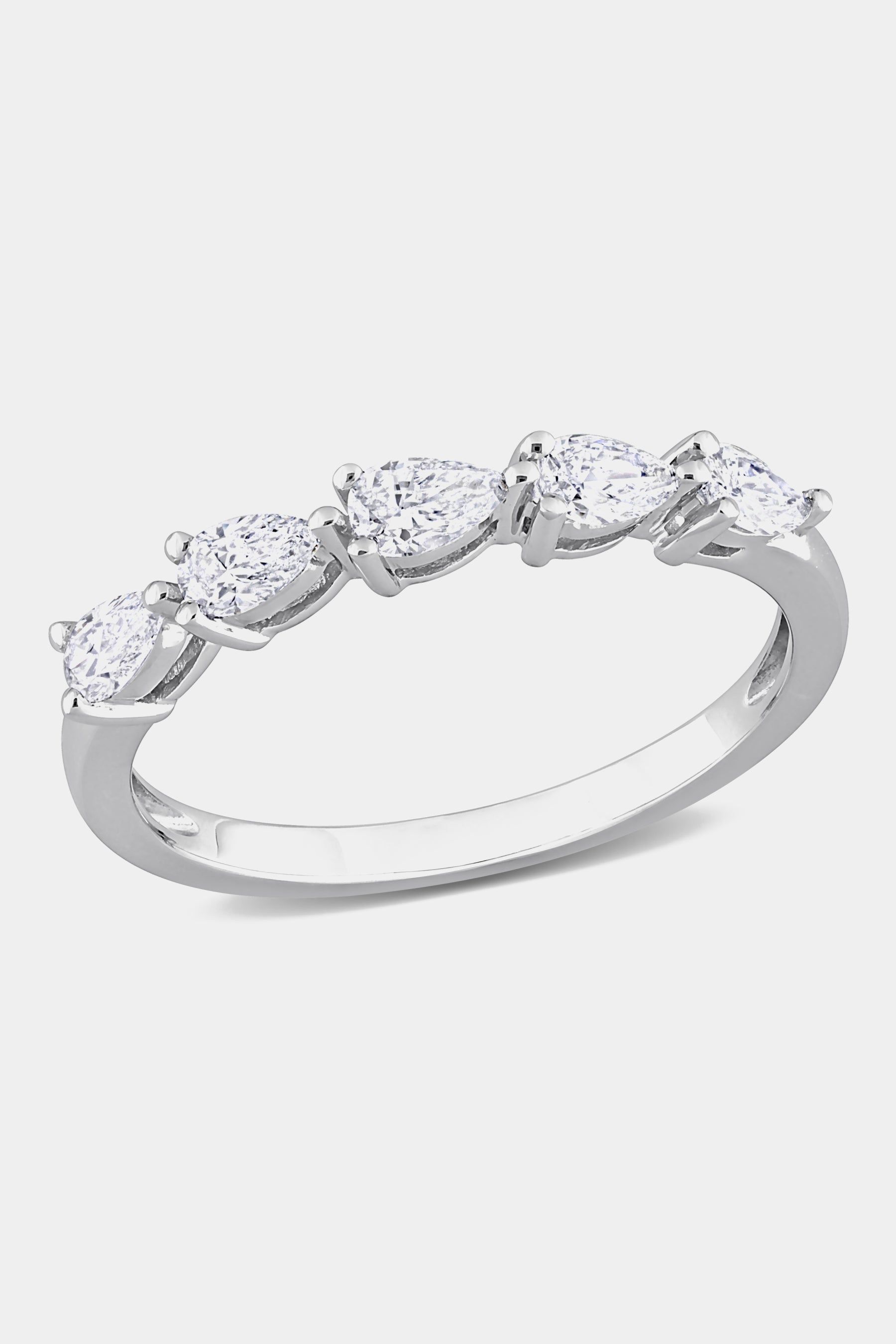 Diamond Pear Cut Semi-Eternity 14k White Gold Ring sold by Lord & Taylor