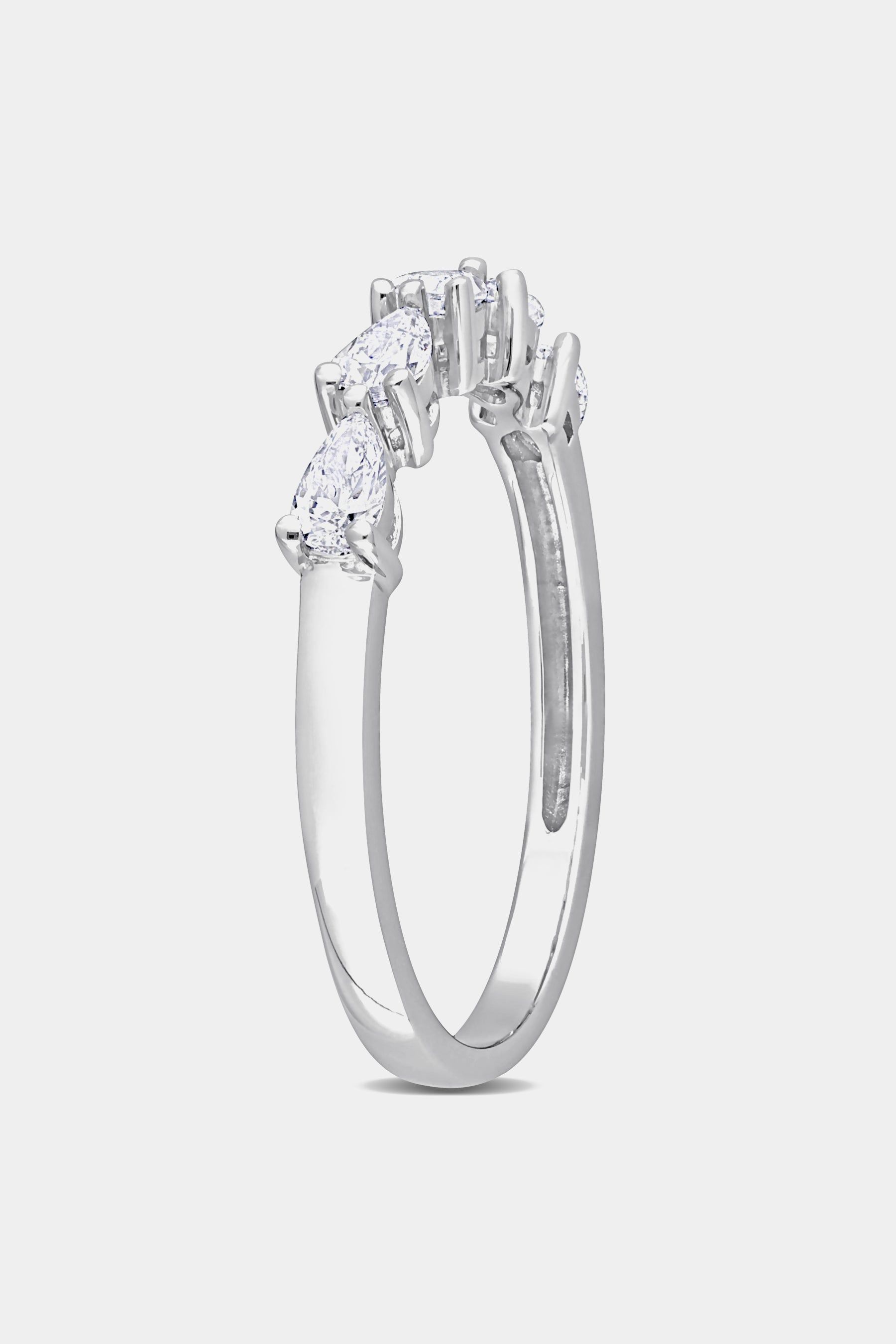Diamond Pear Cut Semi-Eternity 14k White Gold Ring sold by Lord & Taylor product image thumbnail 2