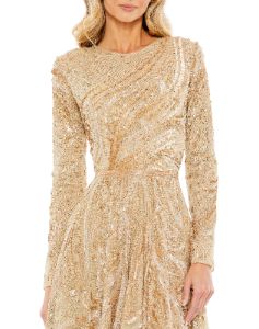 Embellished Illusion High Neck Long Sleeve Dress sold by Lord & Taylor