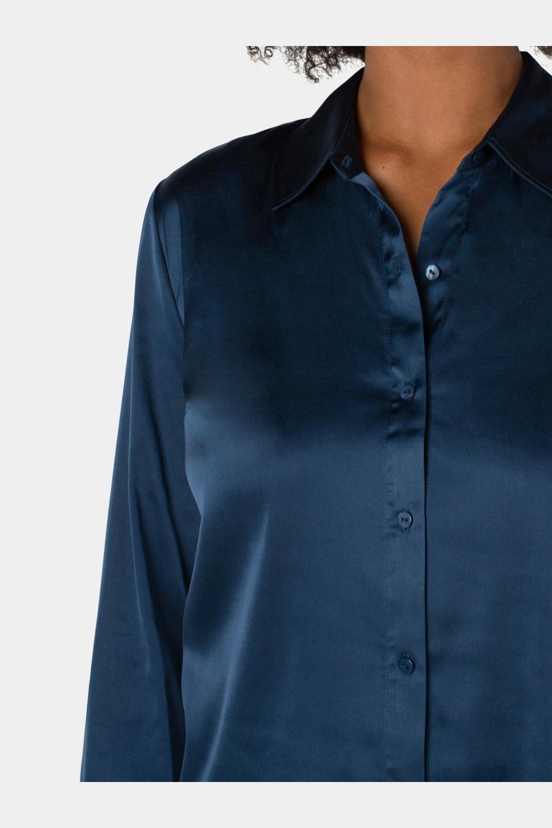 Sateen Button Front Woven Shirt sold by Lord & Taylor product image thumbnail 2