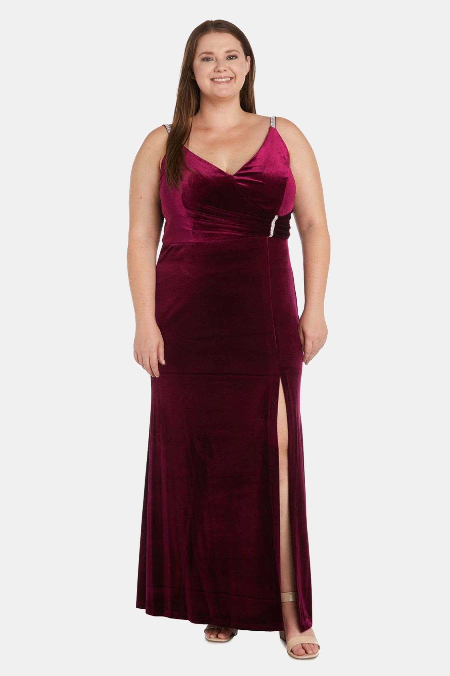 Rhinestone Detail Velvet Evening Gown sold by Lord & Taylor product image thumbnail 8