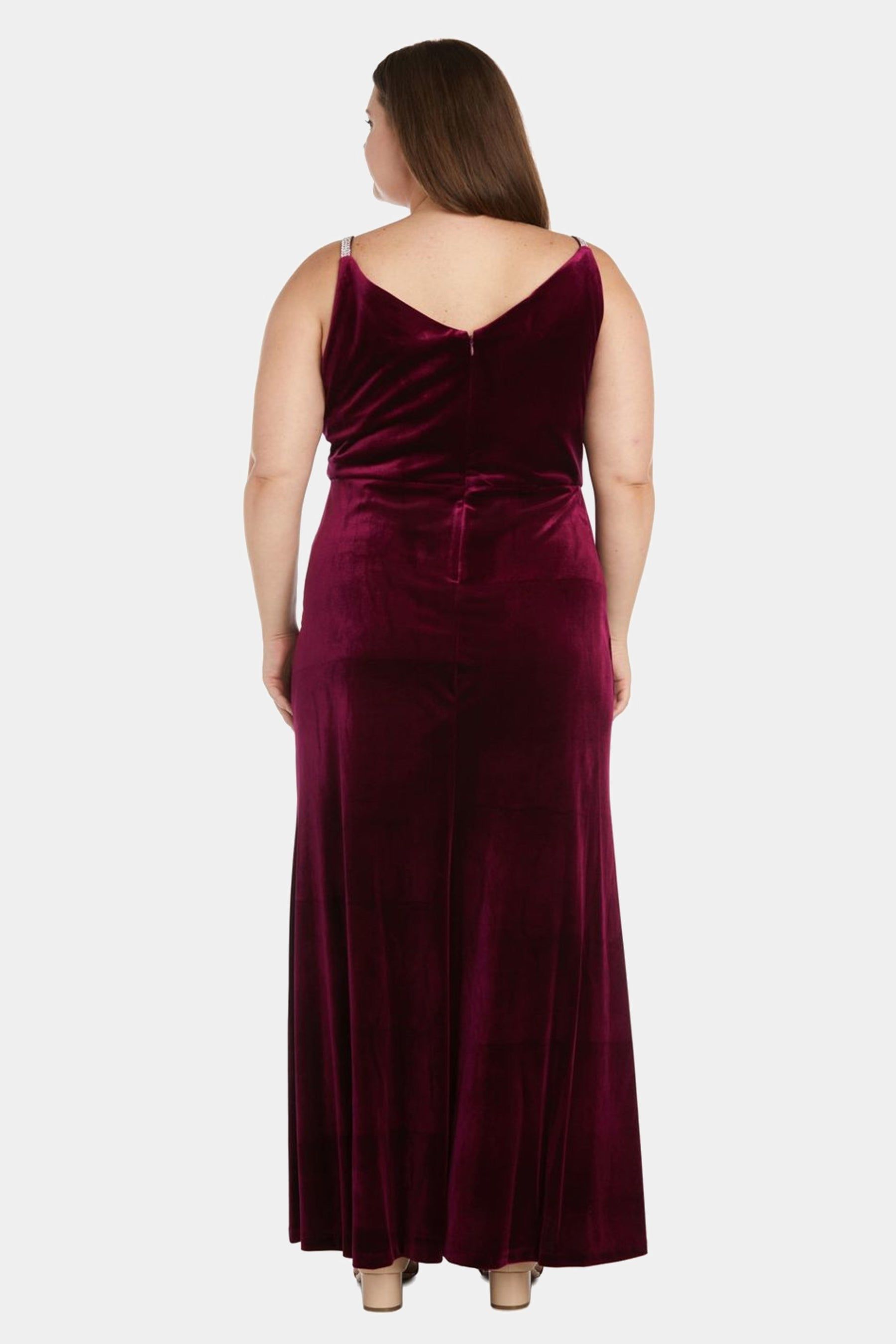 Rhinestone Detail Velvet Evening Gown sold by Lord & Taylor product image thumbnail 6