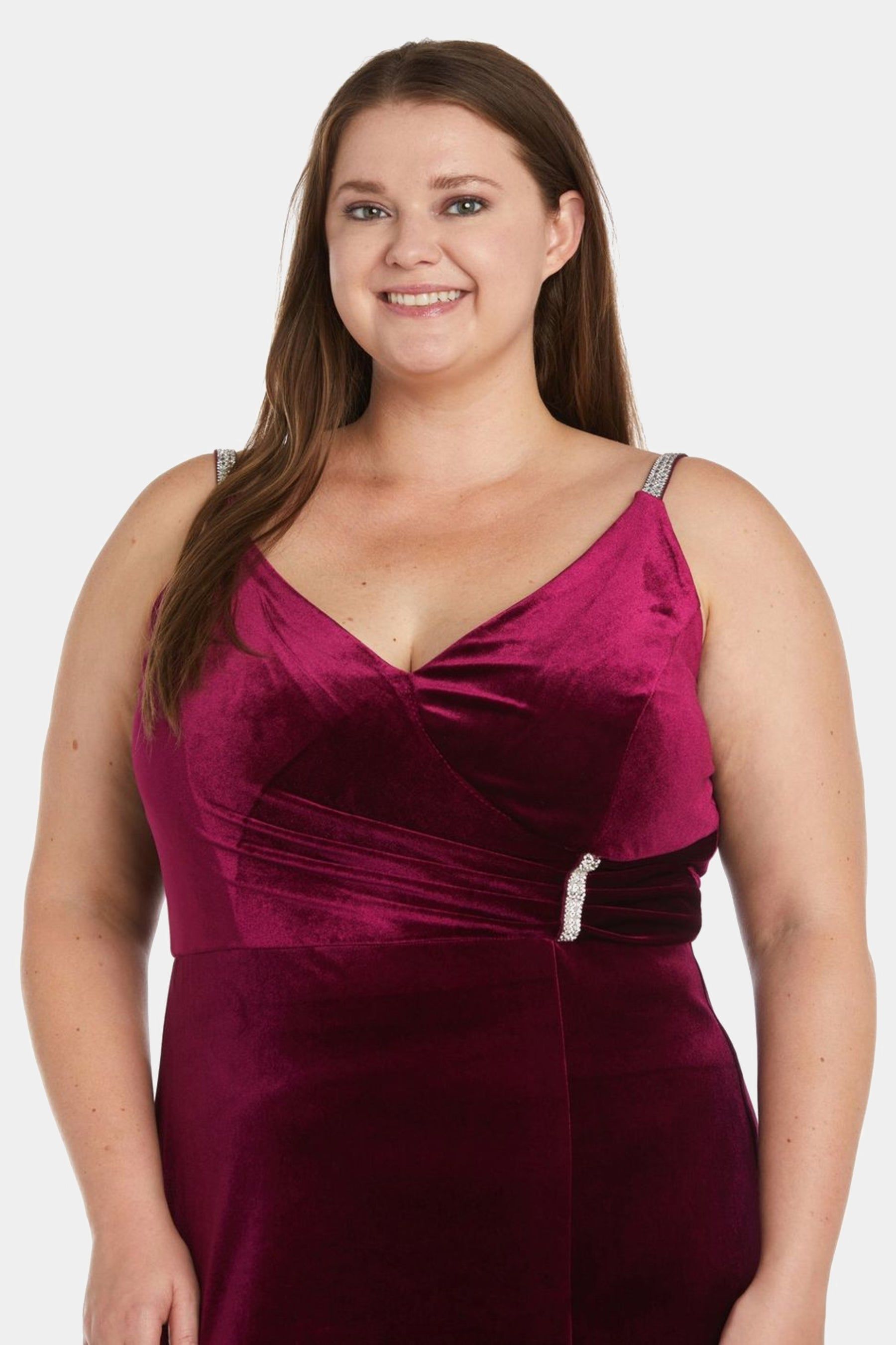 Rhinestone Detail Velvet Evening Gown sold by Lord & Taylor product image thumbnail 7