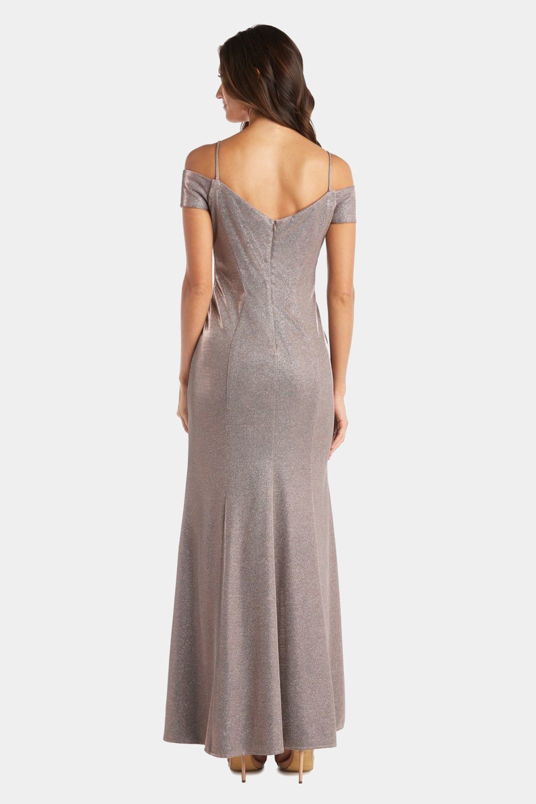 Long Metallic Off the Shoulder Gown sold by Lord & Taylor product image thumbnail 4