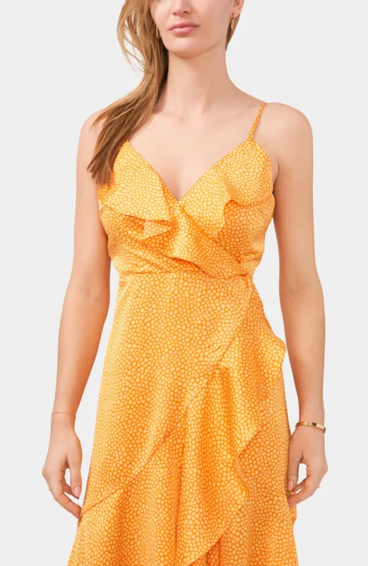 Sleeveless Floral Ruffle Cascade Faux Wrap Dress sold by Lord & Taylor