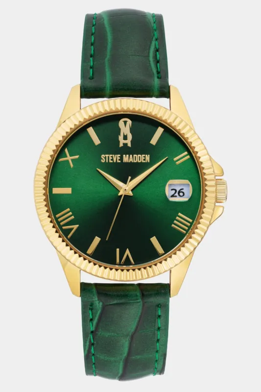 Crocodile Grain Pattern Vegan Leather Watch sold by Lord & Taylor