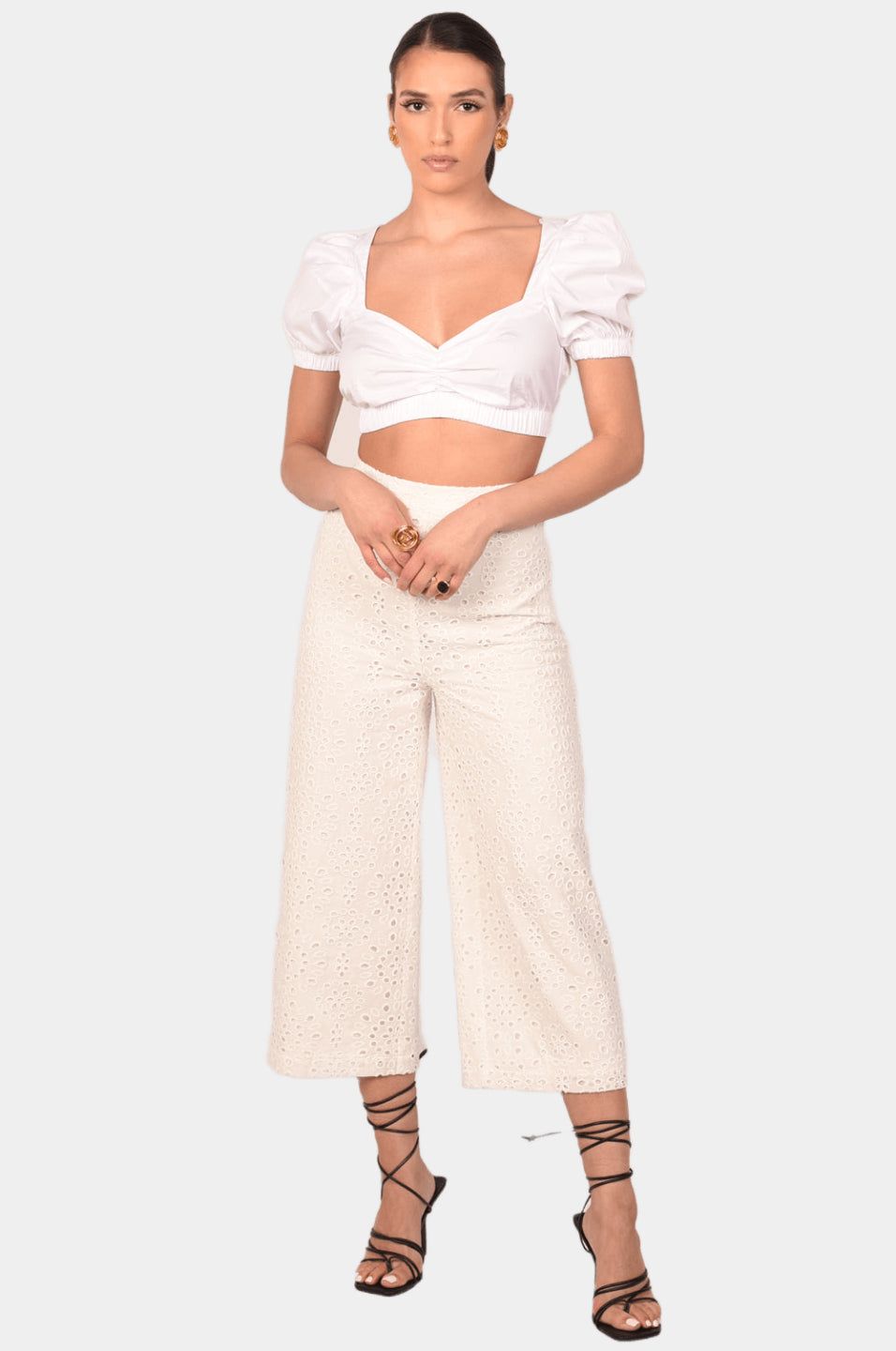 Pilar White Eyelet Pants sold by Lord & Taylor product image thumbnail 6