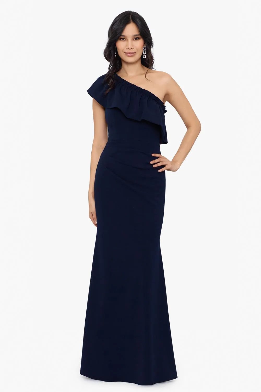 Crepe One Shoulder Ruffle Dress sold by Lord & Taylor product image thumbnail 3