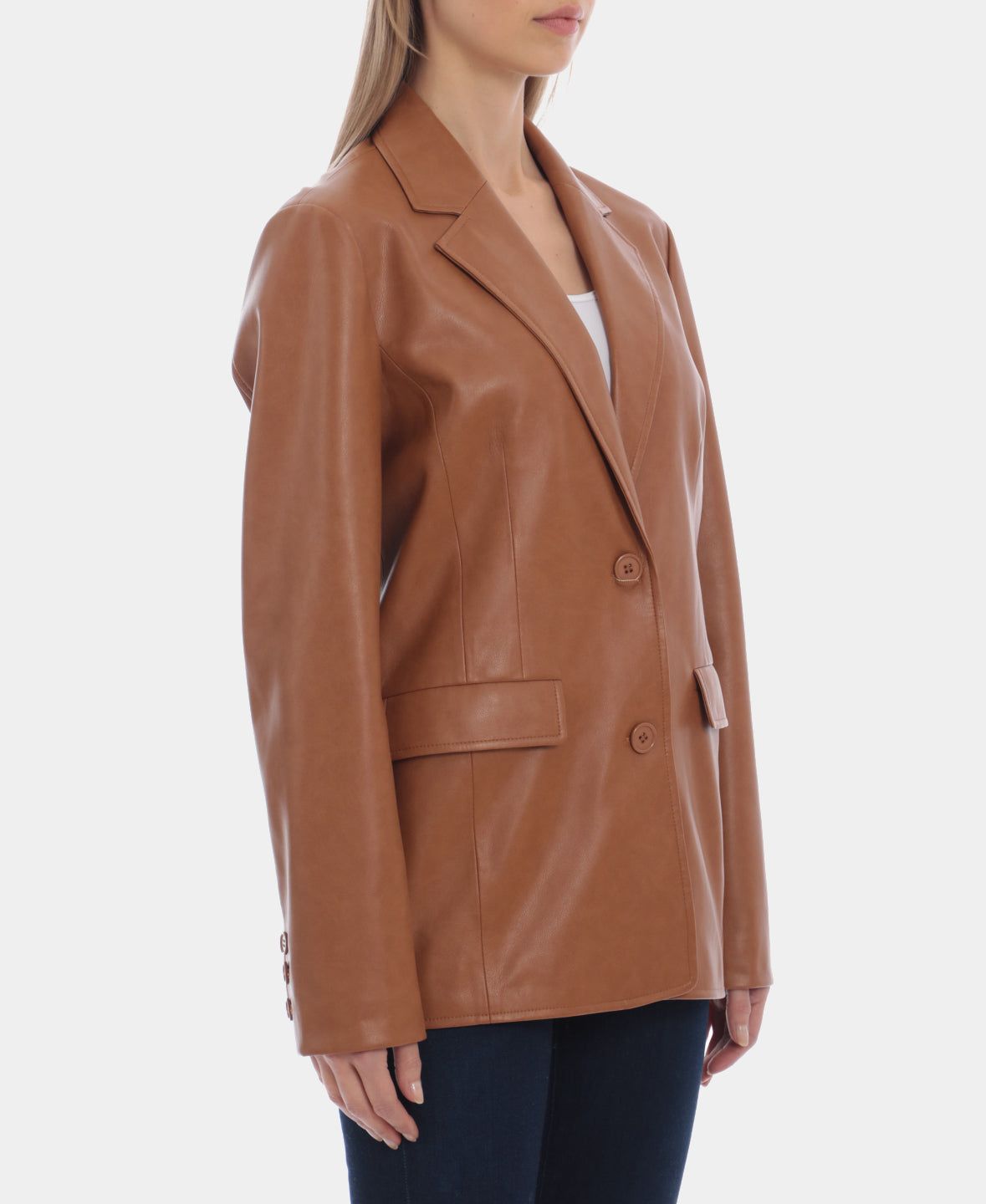 Single Breasted Faux Leather Blazer sold by Lord & Taylor product image thumbnail 7