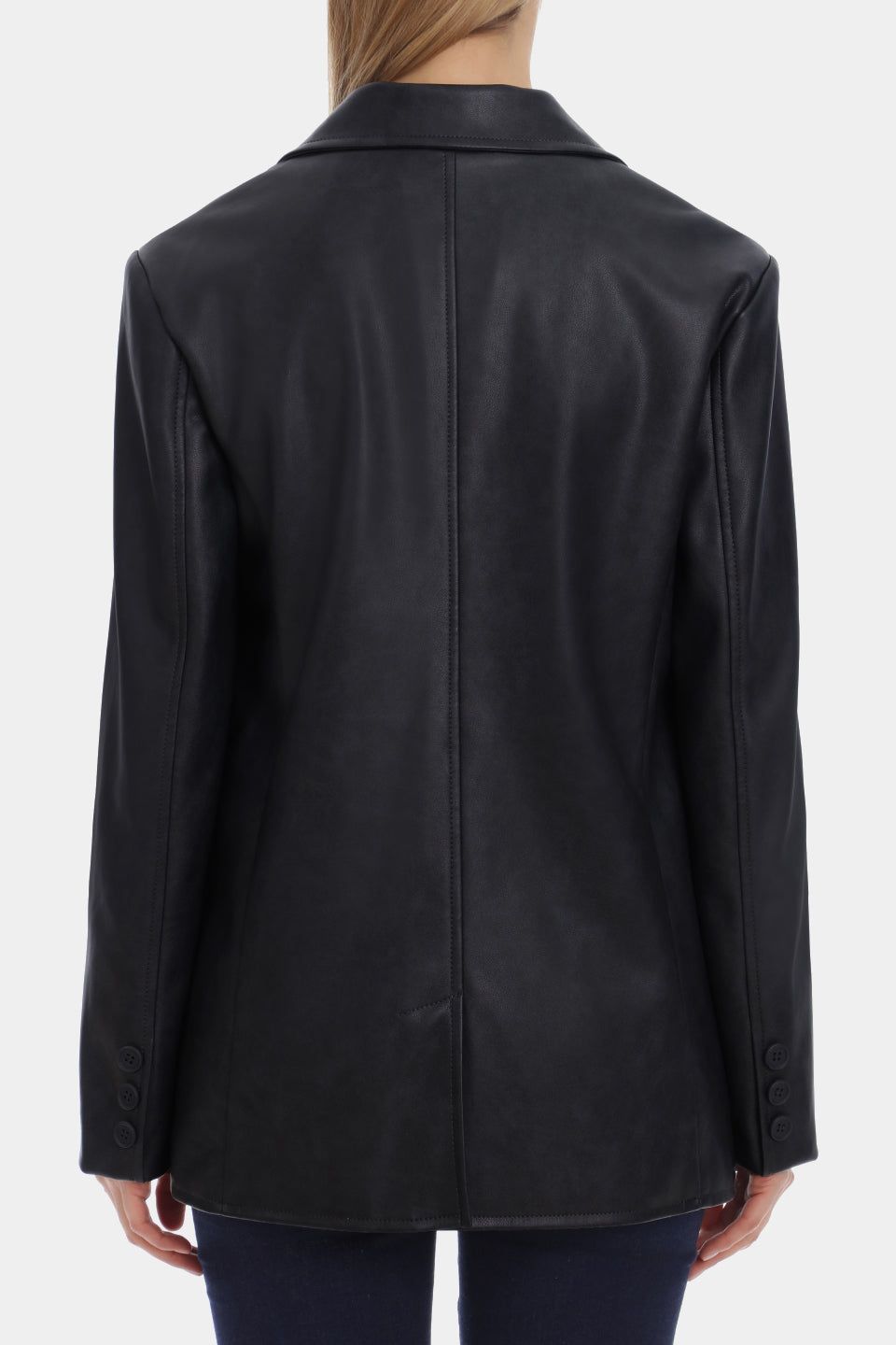 Single Breasted Faux Leather Blazer sold by Lord & Taylor product image thumbnail 4