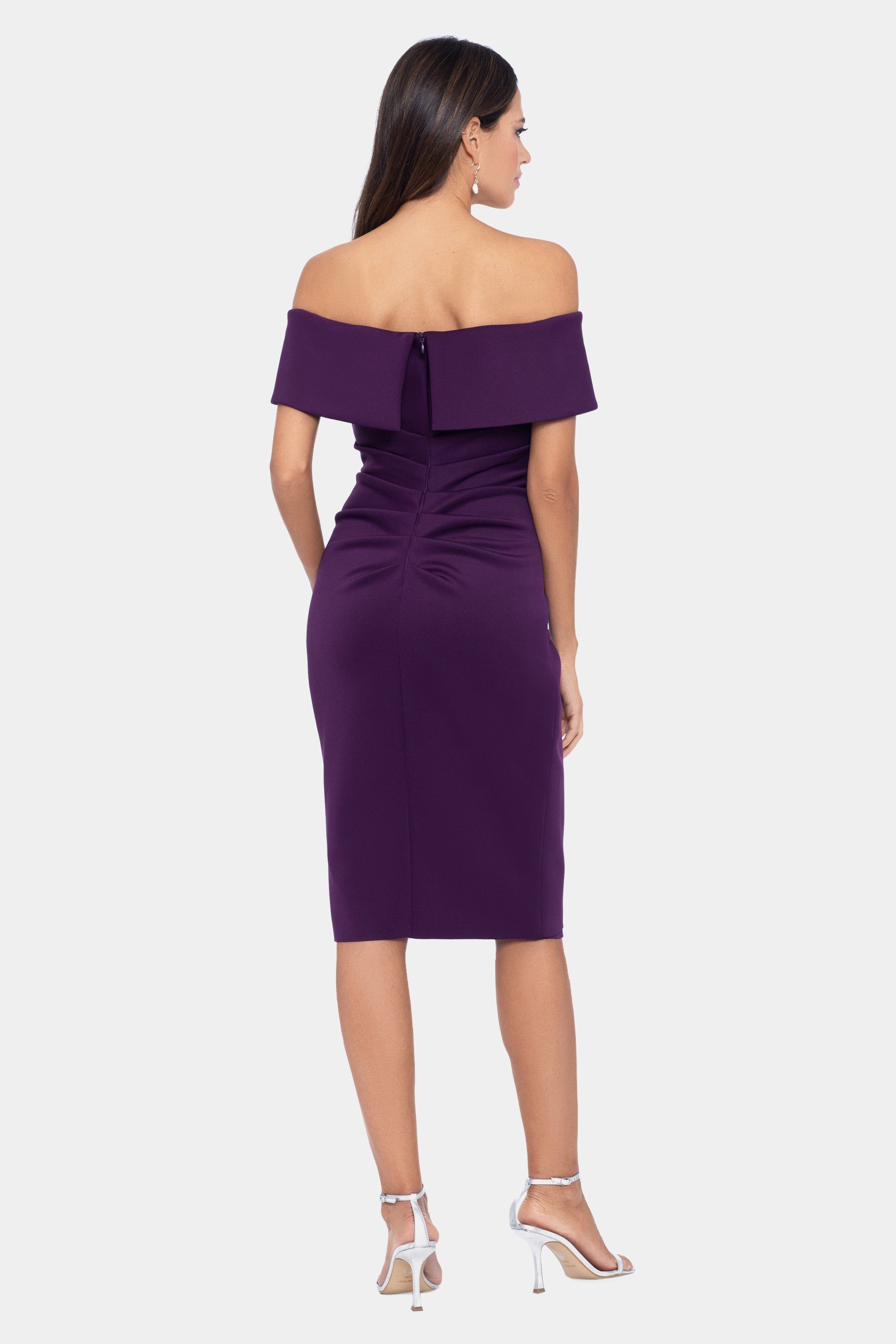 Short Off-shoulder Scuba Dress sold by Lord & Taylor product image thumbnail 4