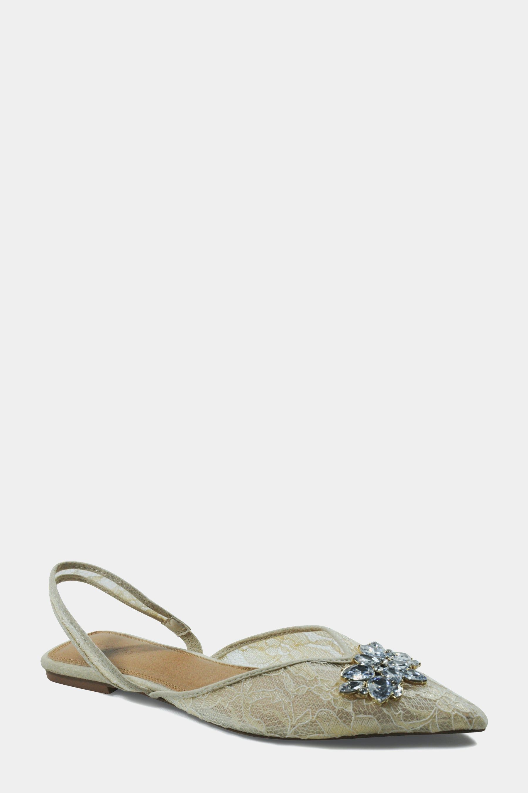 Ansley Lace Slingback Flat sold by Lord & Taylor