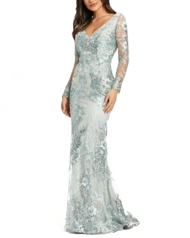 Long Sleeve Column Gown sold by Lord & Taylor