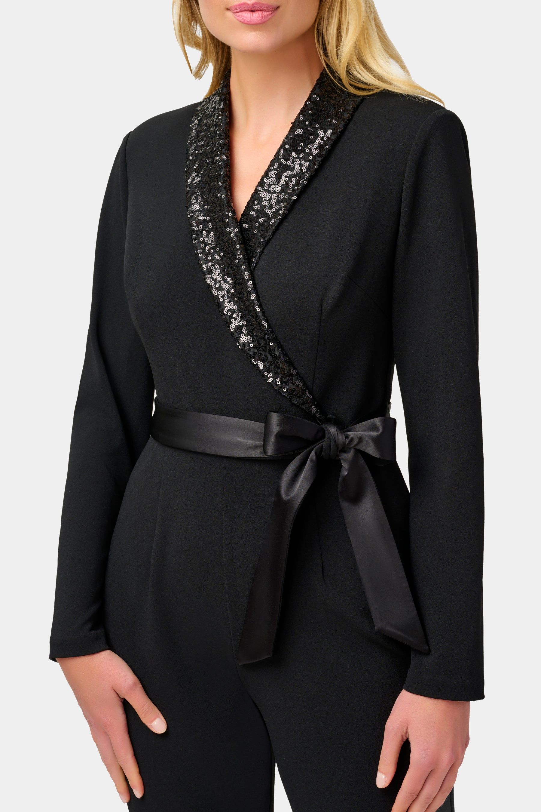 Knit Crepe Tuxedo Jumpsuit sold by Lord & Taylor product image thumbnail 3