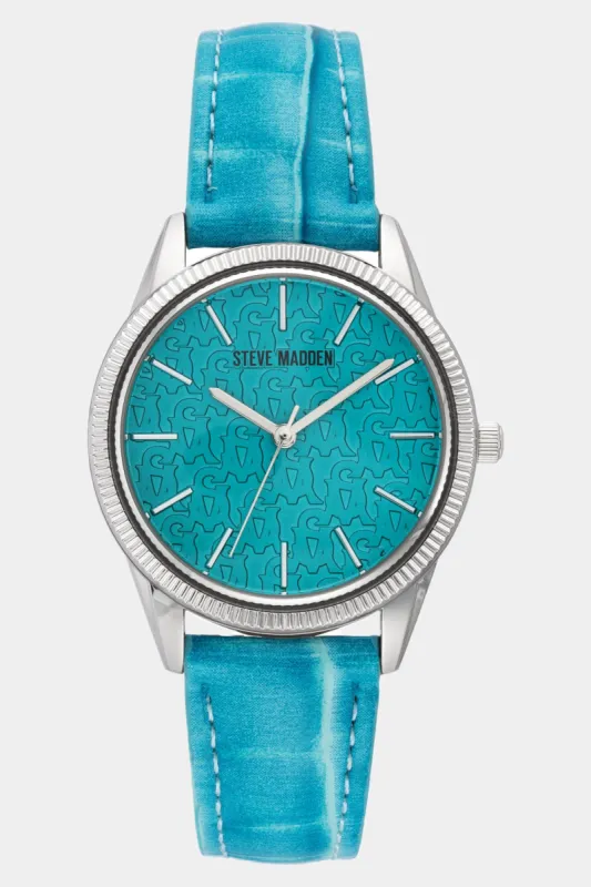 Crocodile Grain Pattern Vegan Leather Watch sold by Lord & Taylor