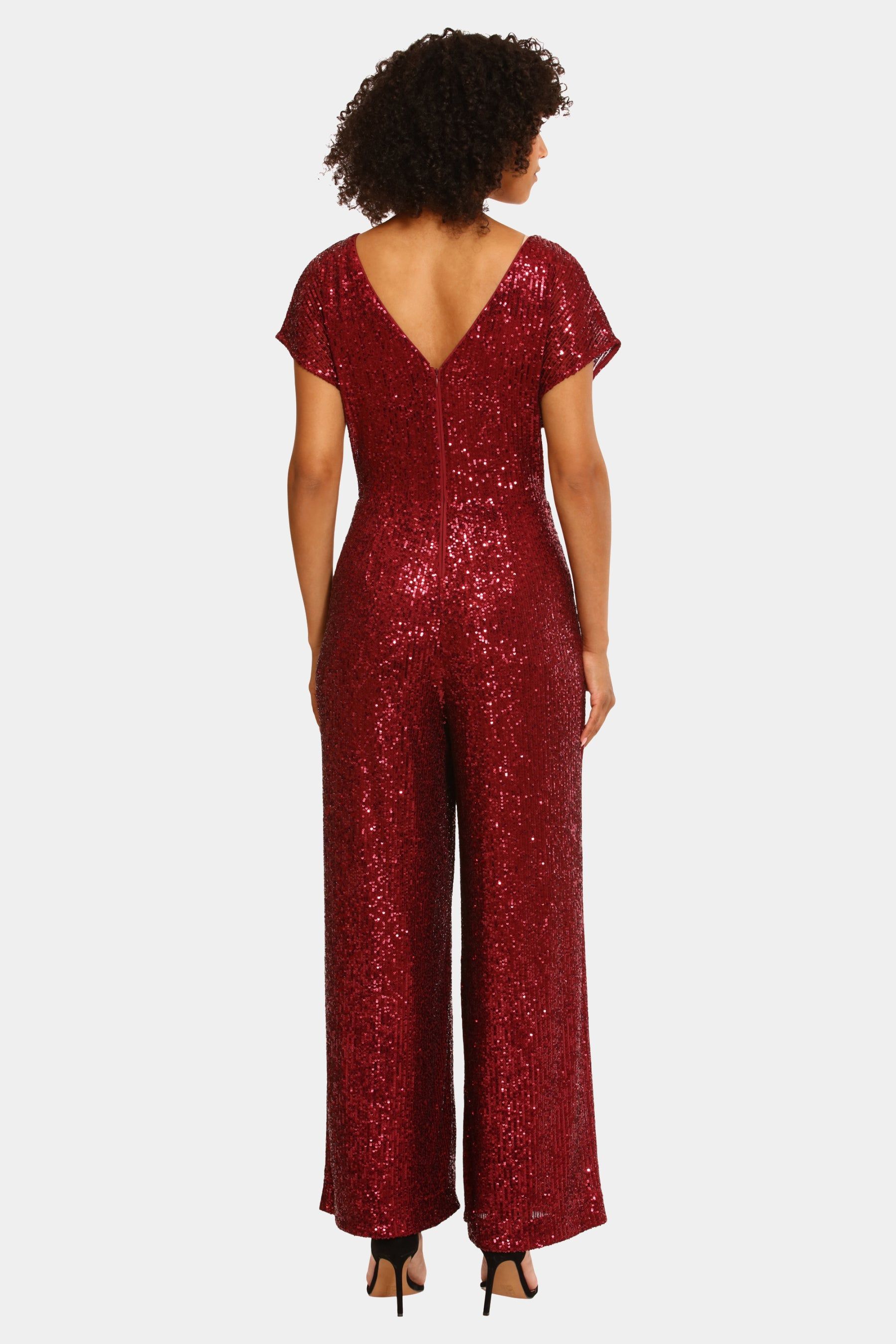 Sequin Wide Leg Lined Stretch Jumpsuit sold by Lord & Taylor product image thumbnail 5