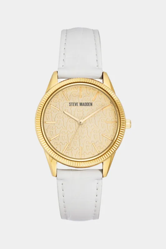 Crocodile Grain Pattern Vegan Leather Watch sold by Lord & Taylor