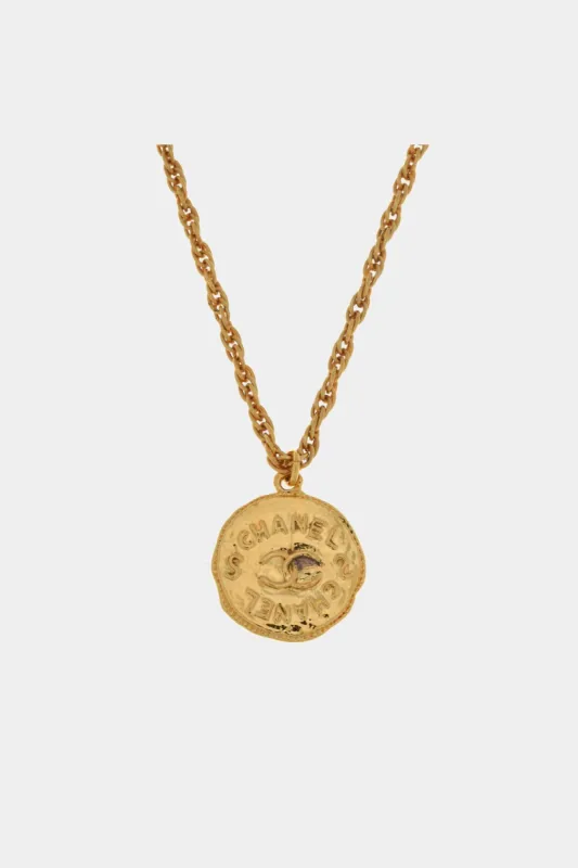 CC Logo Round Pendant Necklace sold by Lord & Taylor