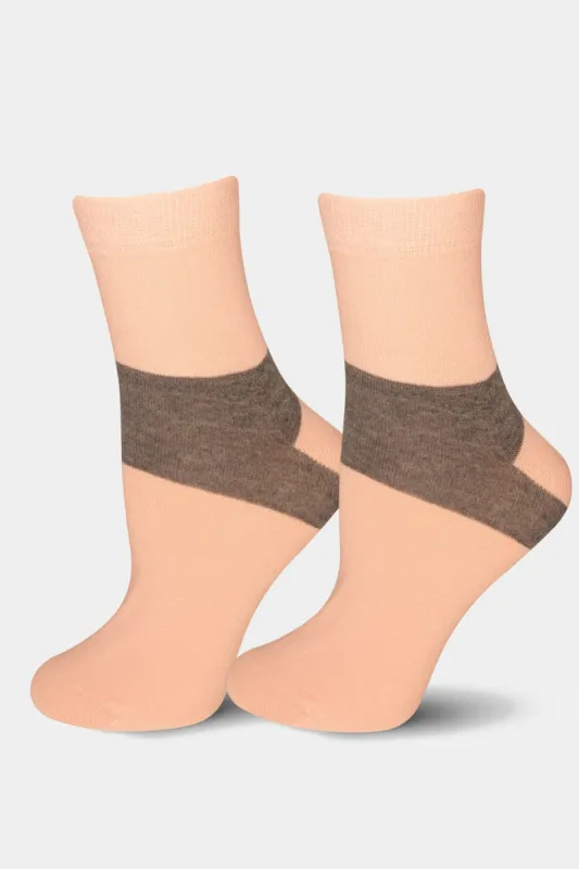 Heel-Stripe Pattern Cotton Socks sold by Lord & Taylor