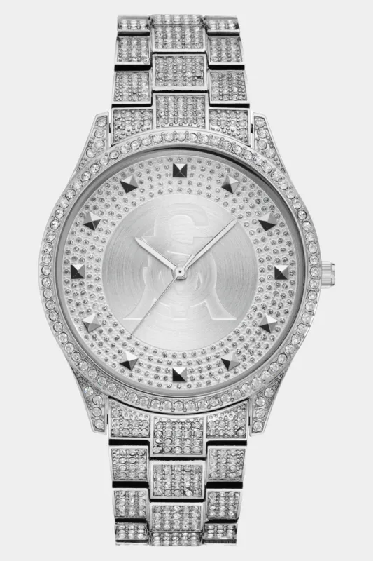 Metal Bracelet Accented With Black Crystals Watch sold by Lord & Taylor