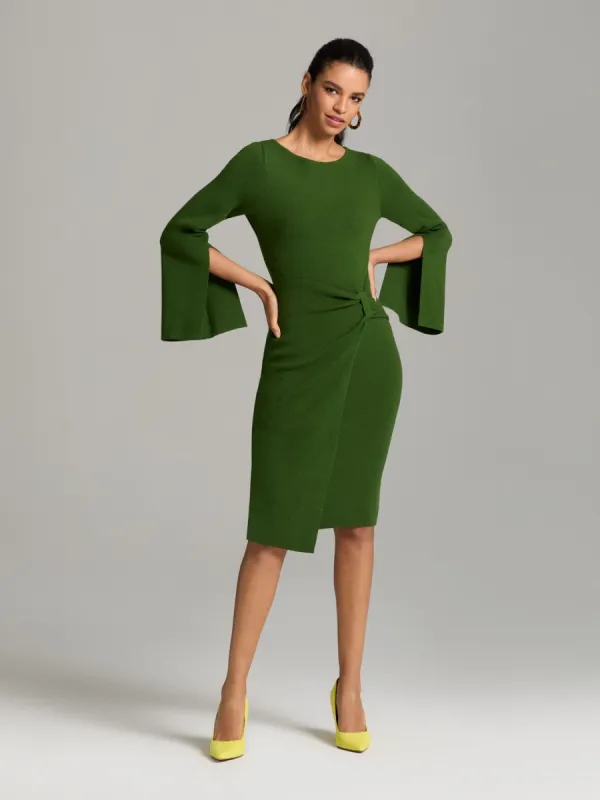 Bell Sleeve Sweater Dress with Buckle sold by Lord & Taylor