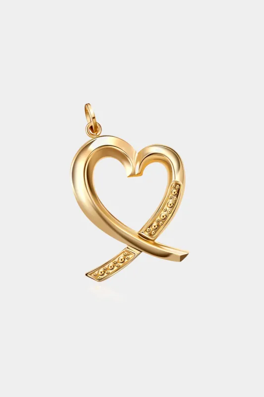 Solid Hammered Swoosh Heart Charm Pendant sold by Lord & Taylor