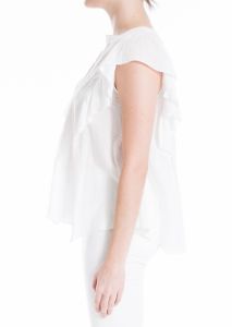 Textured Cotton Pintuck Flutter Sleeve Top sold by Lord & Taylor