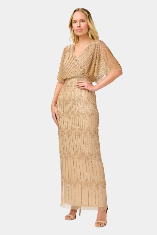 Beaded Surplice Gown sold by Lord & Taylor