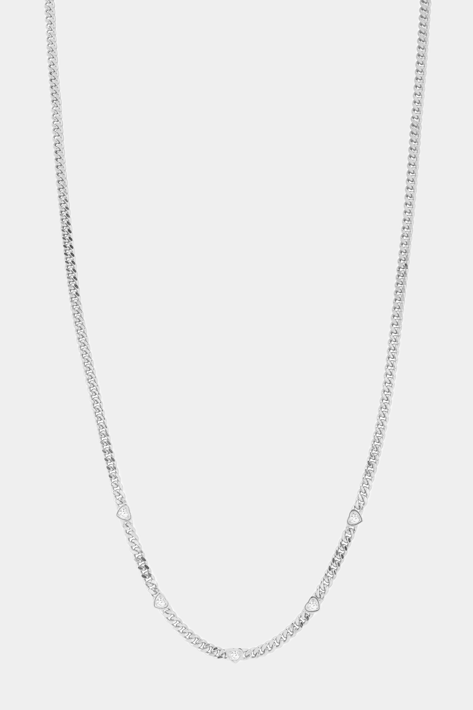 Sterling Curb Chain Hearts Necklace sold by Lord & Taylor product image thumbnail 2