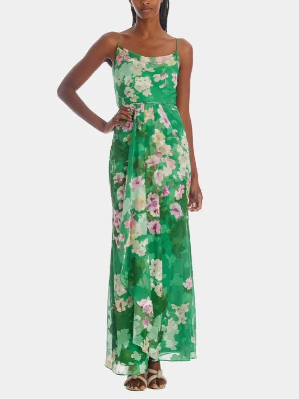Cowl Jacquard Chiffon Gown sold by Lord & Taylor