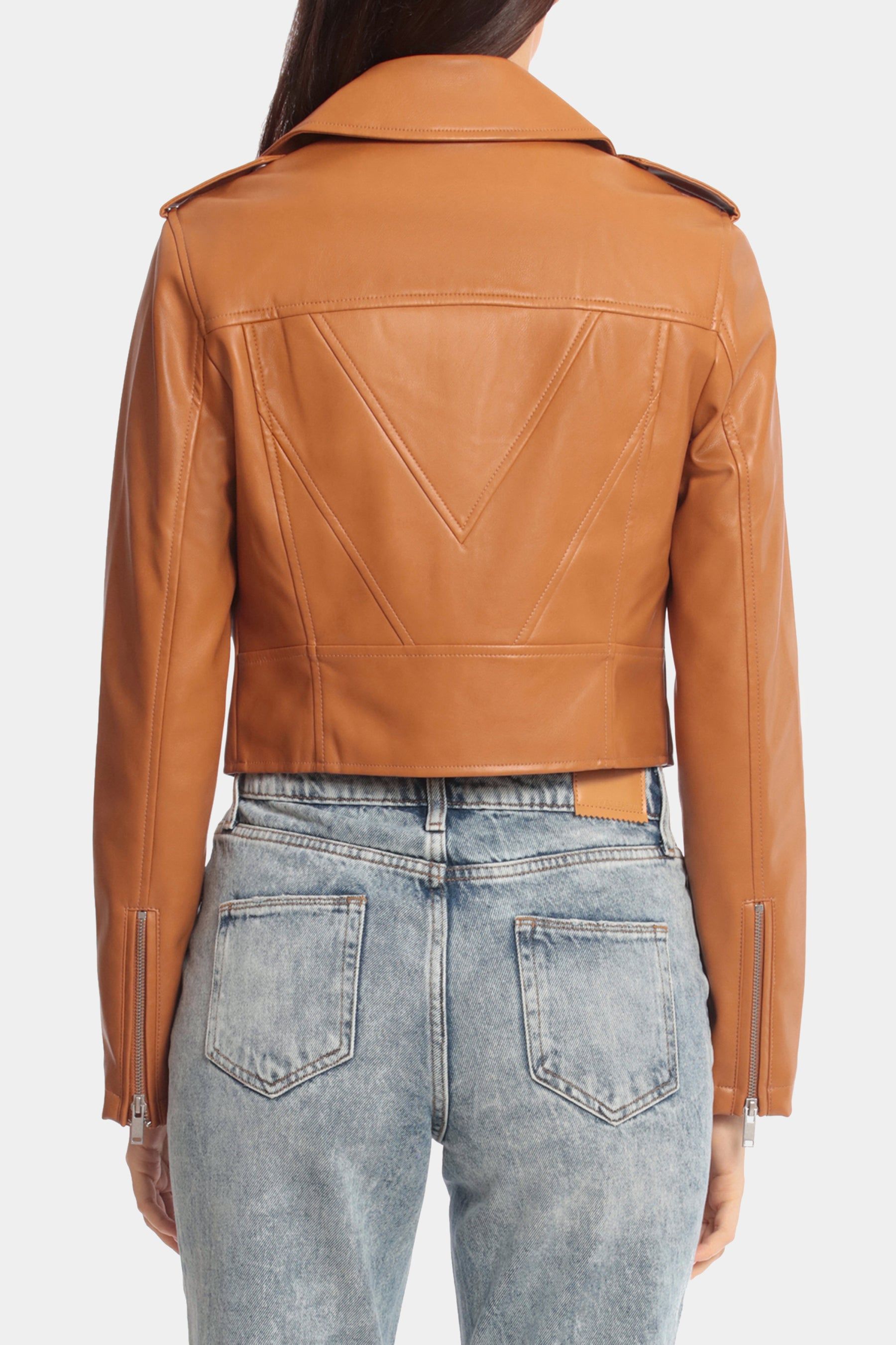 Cropped Faux Leather Biker Jacket sold by Lord & Taylor product image thumbnail 9