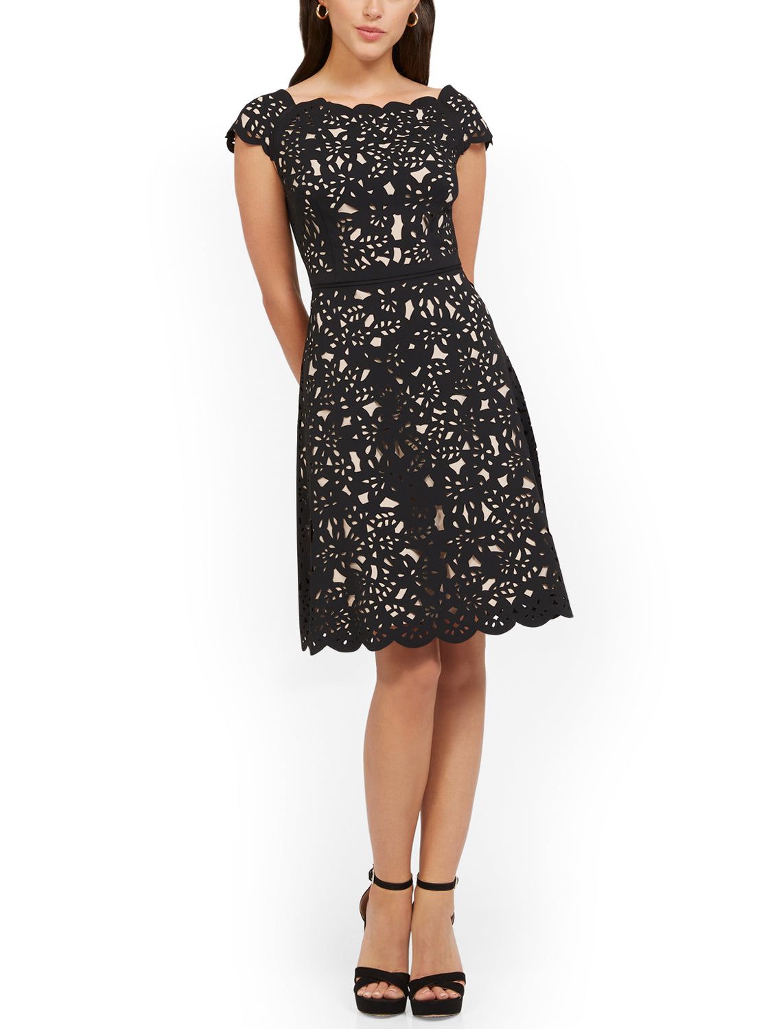 Off The Shoulder Laser Cut Dress sold by Lord & Taylor product image thumbnail 2