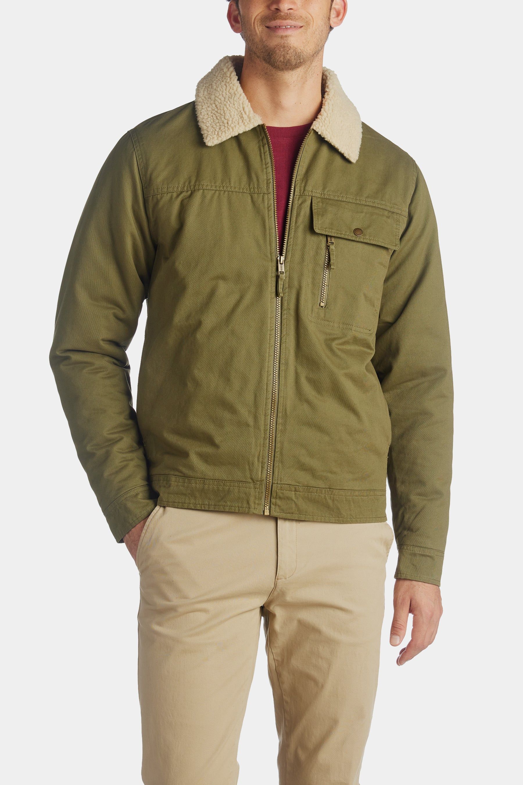 Twill Trucker Sherpa Collar Jacket sold by Lord & Taylor