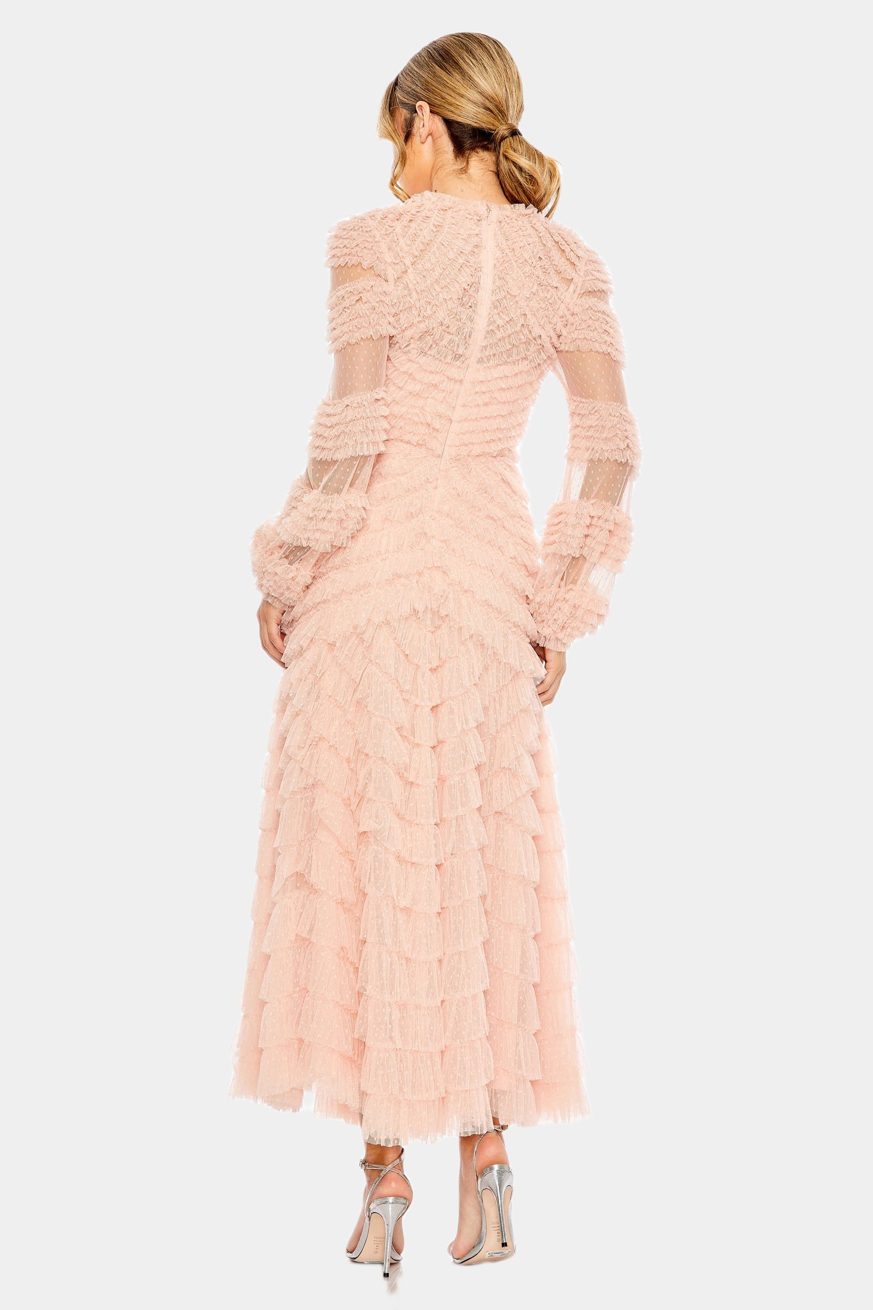 High Neck Puff Long Sleeve Ruffle Tiered Gown sold by Lord & Taylor product image thumbnail 4