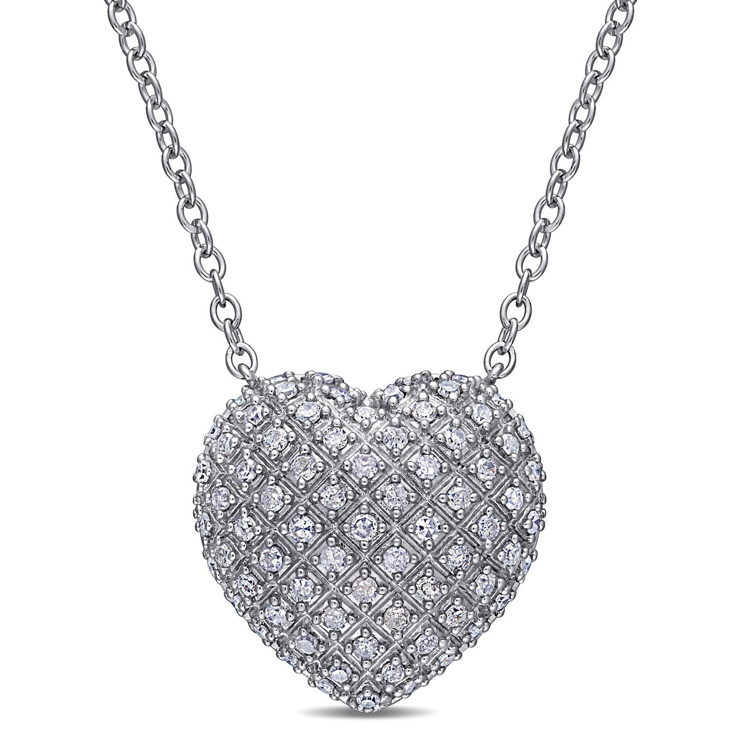 Diamond Clustered Heart Necklace sold by Lord & Taylor product image thumbnail 5