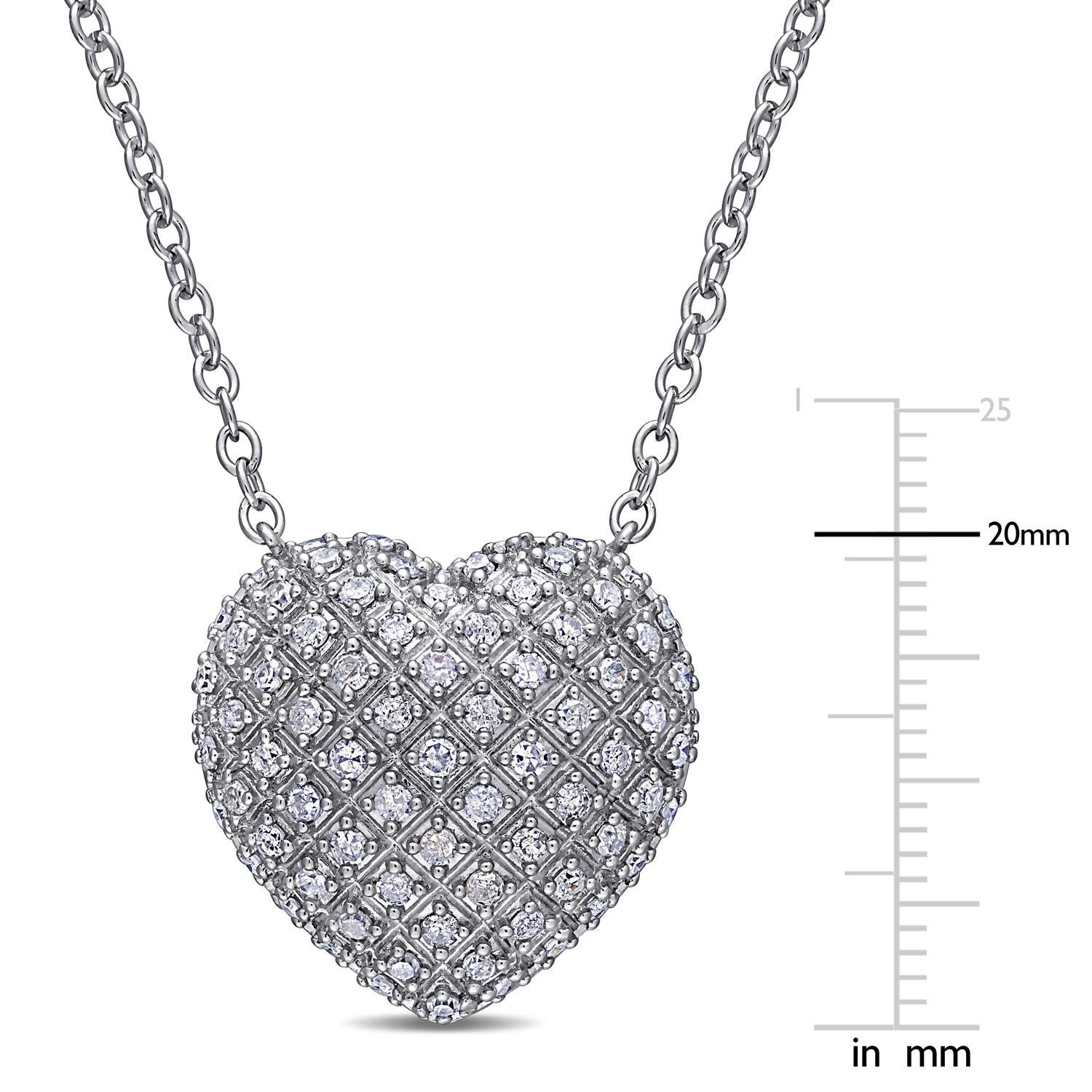Diamond Clustered Heart Necklace sold by Lord & Taylor product image thumbnail 2