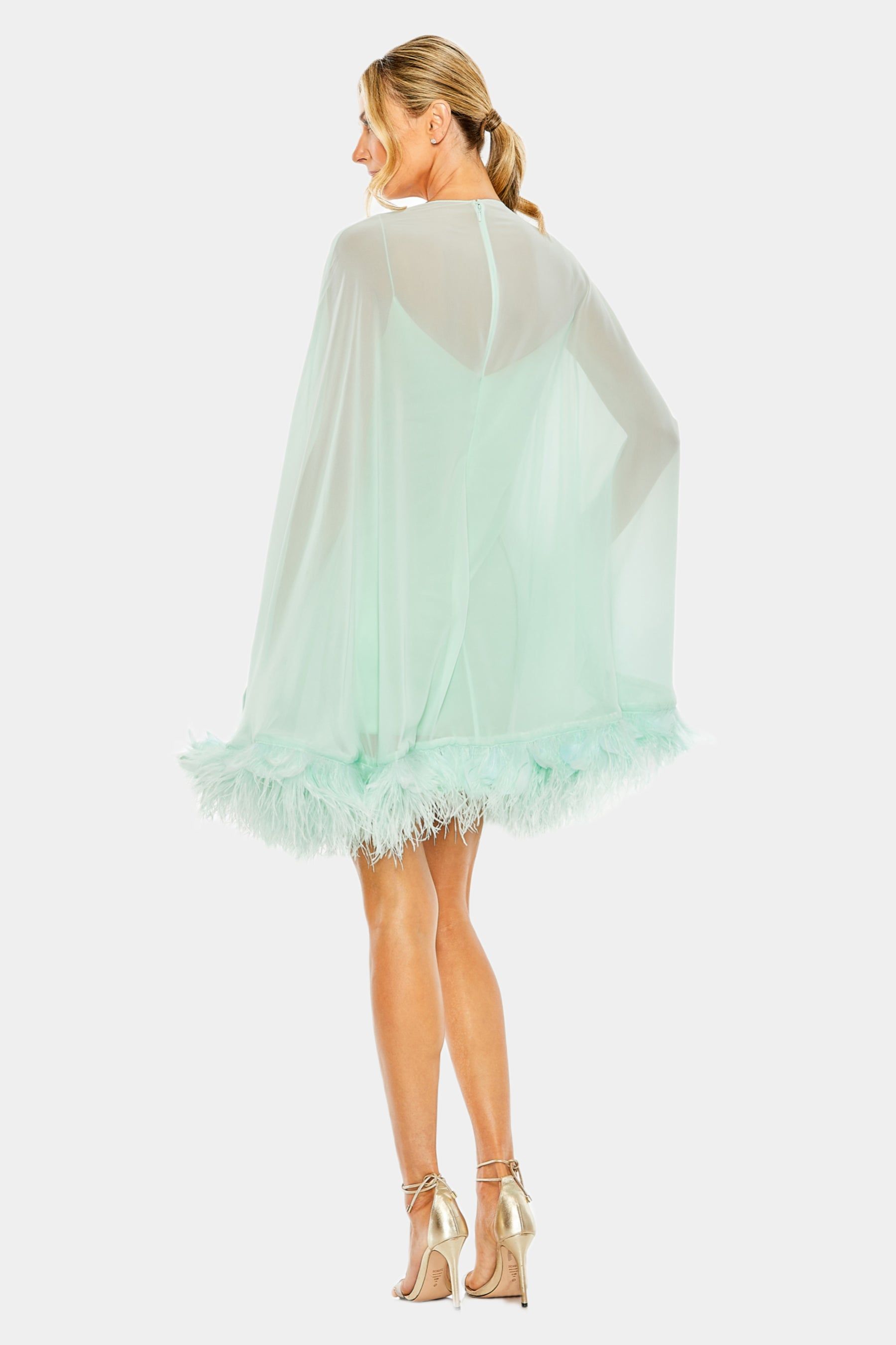 Feathered Trim Trapeze Dress sold by Lord & Taylor product image thumbnail 10
