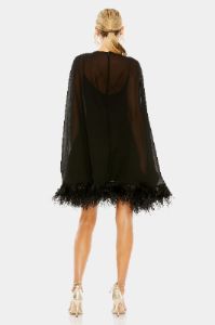 Feathered Trim Trapeze Dress sold by Lord & Taylor