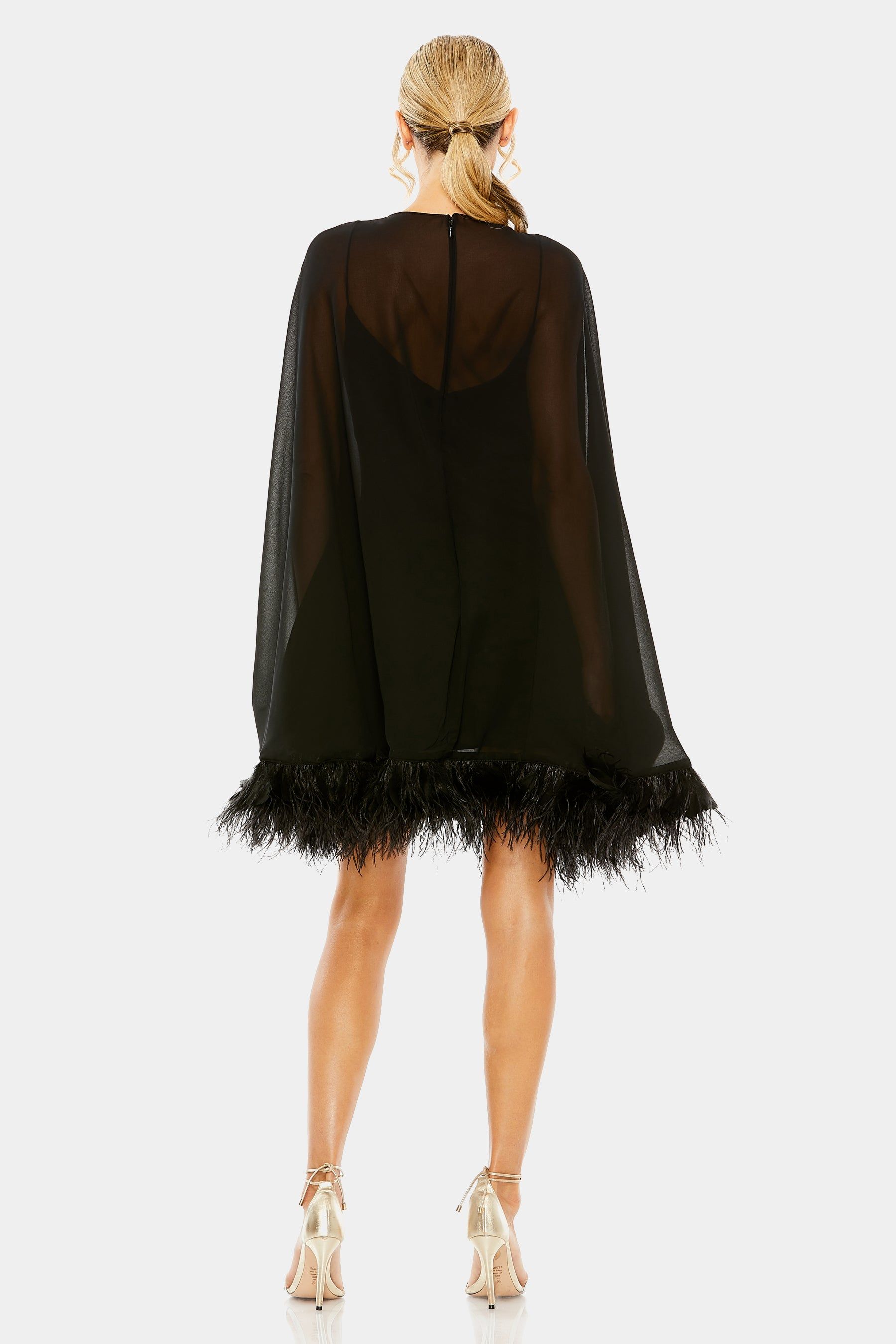 Feathered Trim Trapeze Dress sold by Lord & Taylor product image thumbnail 4