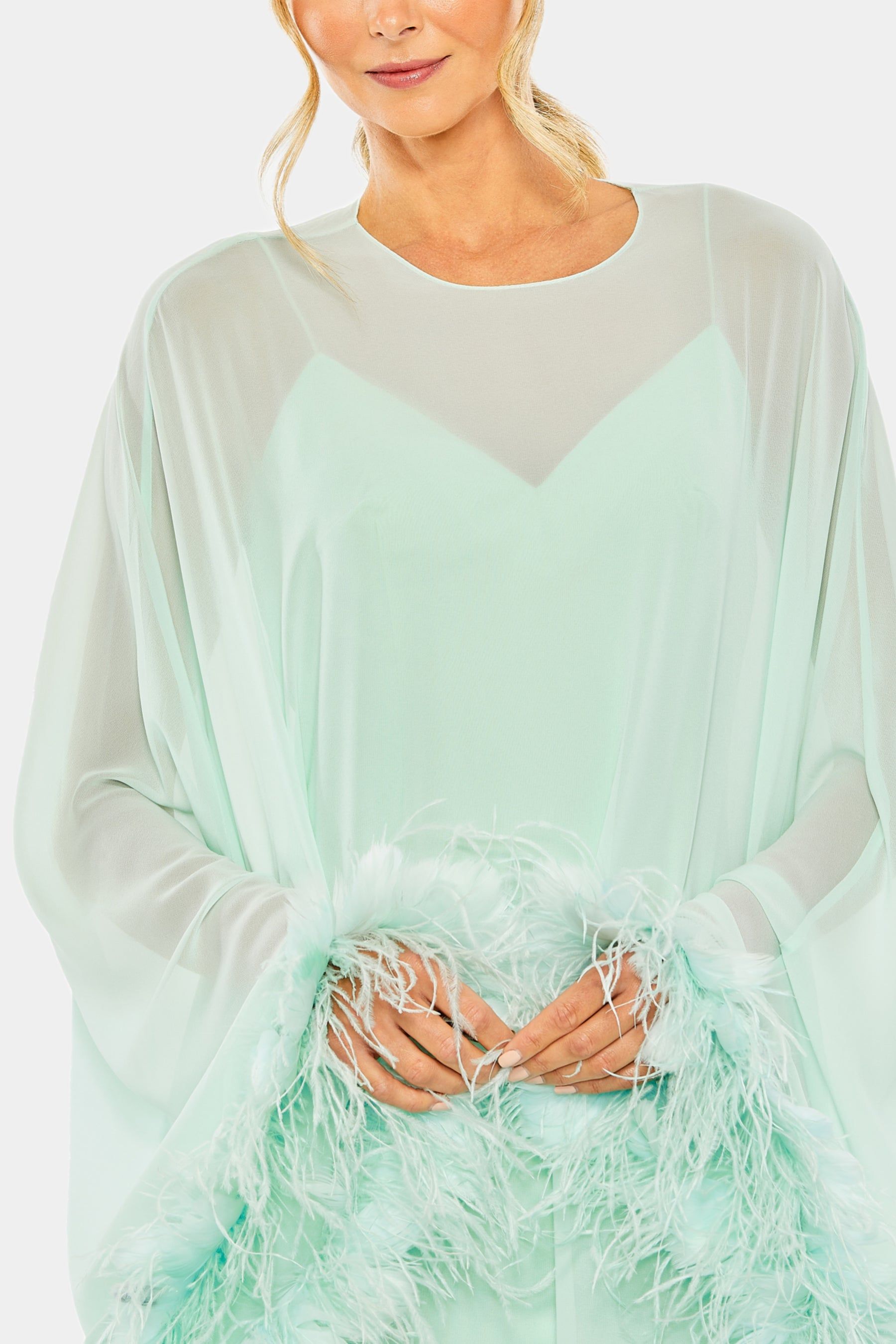 Feathered Trim Trapeze Dress sold by Lord & Taylor product image thumbnail 11