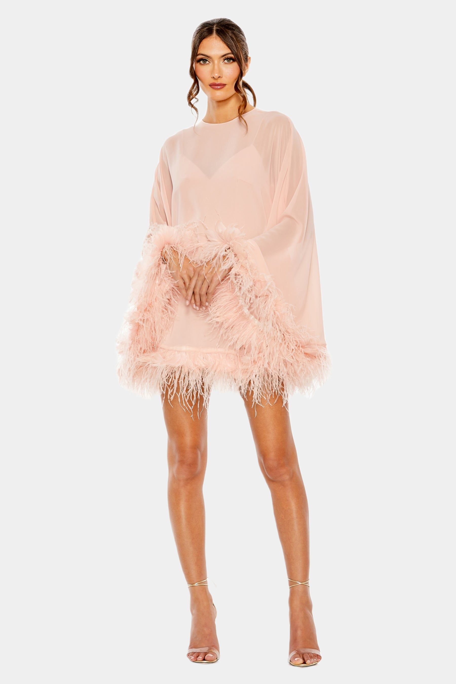 Feathered Trim Trapeze Dress sold by Lord & Taylor product image thumbnail 8