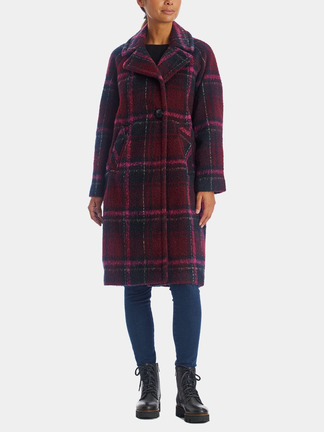 Plaid Cocoon Coat sold by Lord & Taylor
