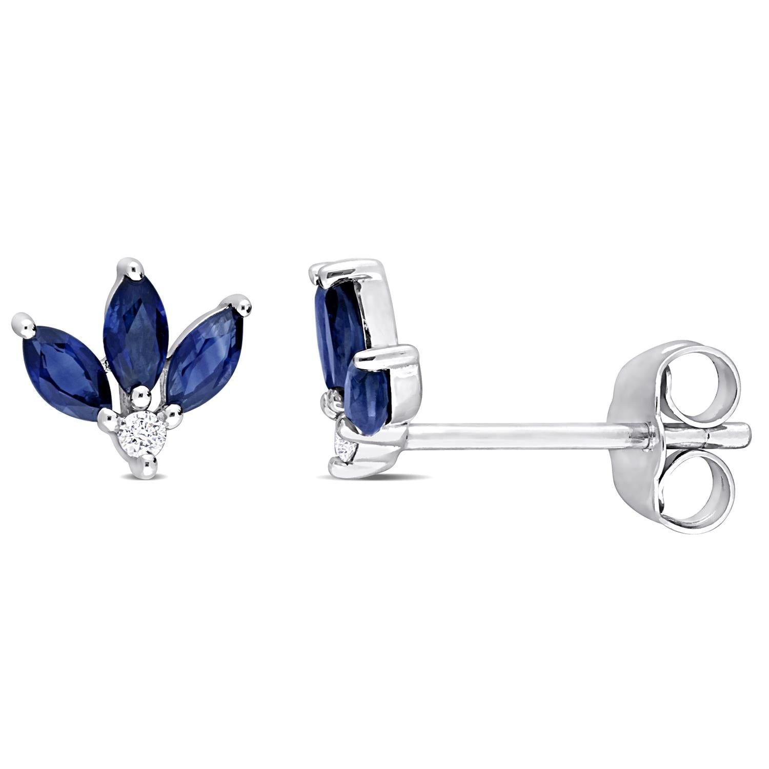 Sapphire and Diamond Accent Fan Earrings sold by Lord & Taylor product image thumbnail 4