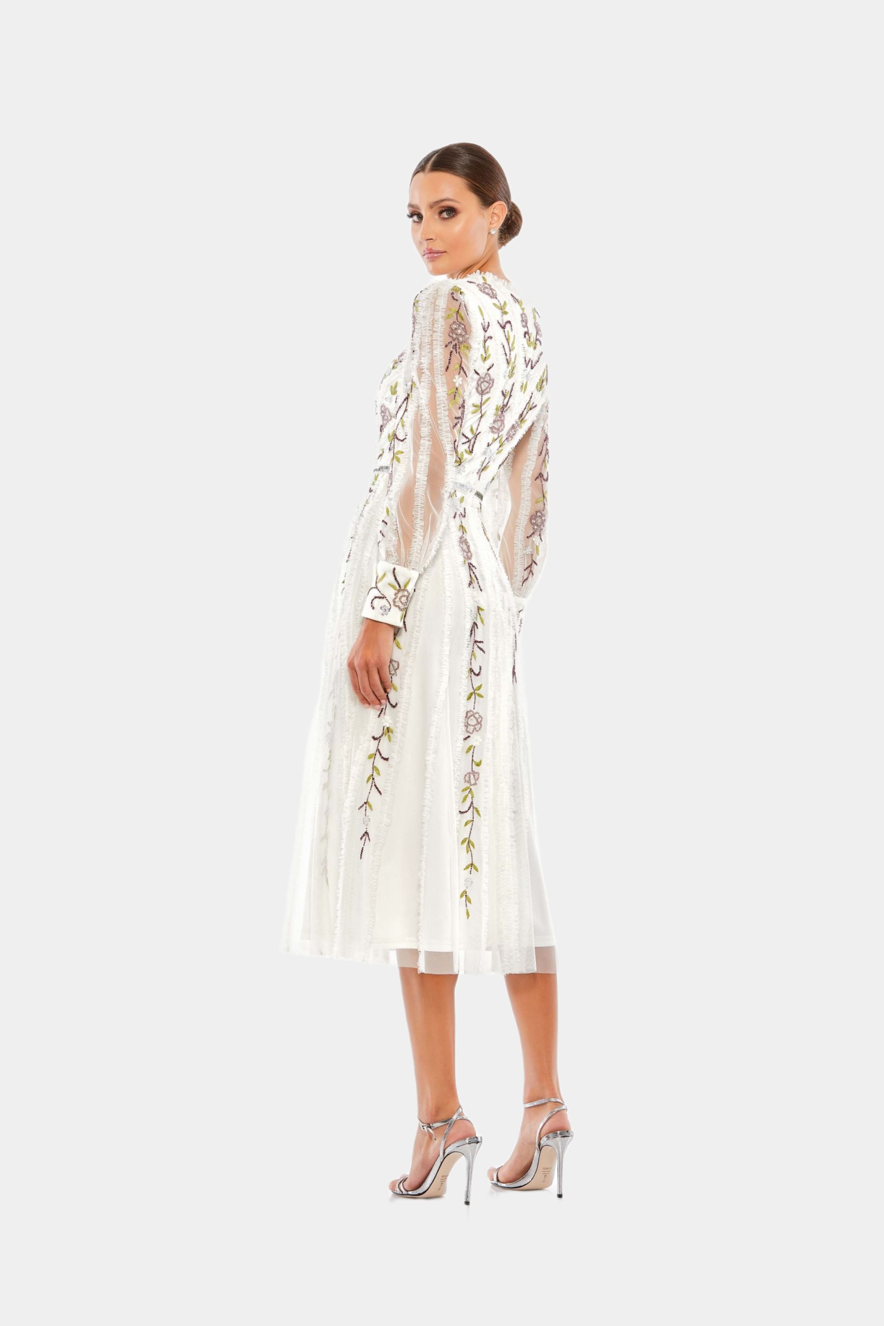 Embellished Wrap Over Illusion Midi Dress sold by Lord & Taylor product image thumbnail 2